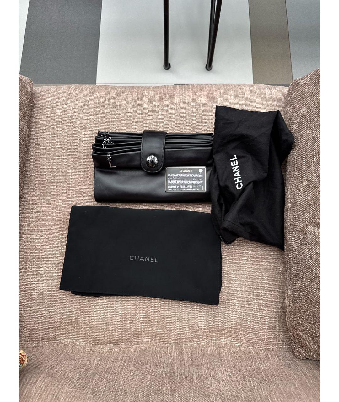 CHANEL Черный кожаный кошелек, фото 8