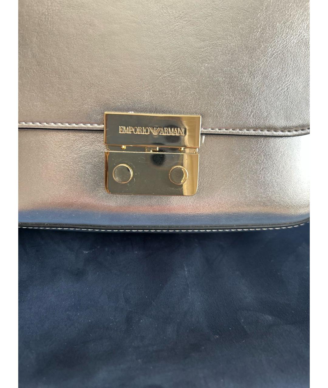 EMPORIO ARMANI Серебряная сумка через плечо из искусственной кожи, фото 6