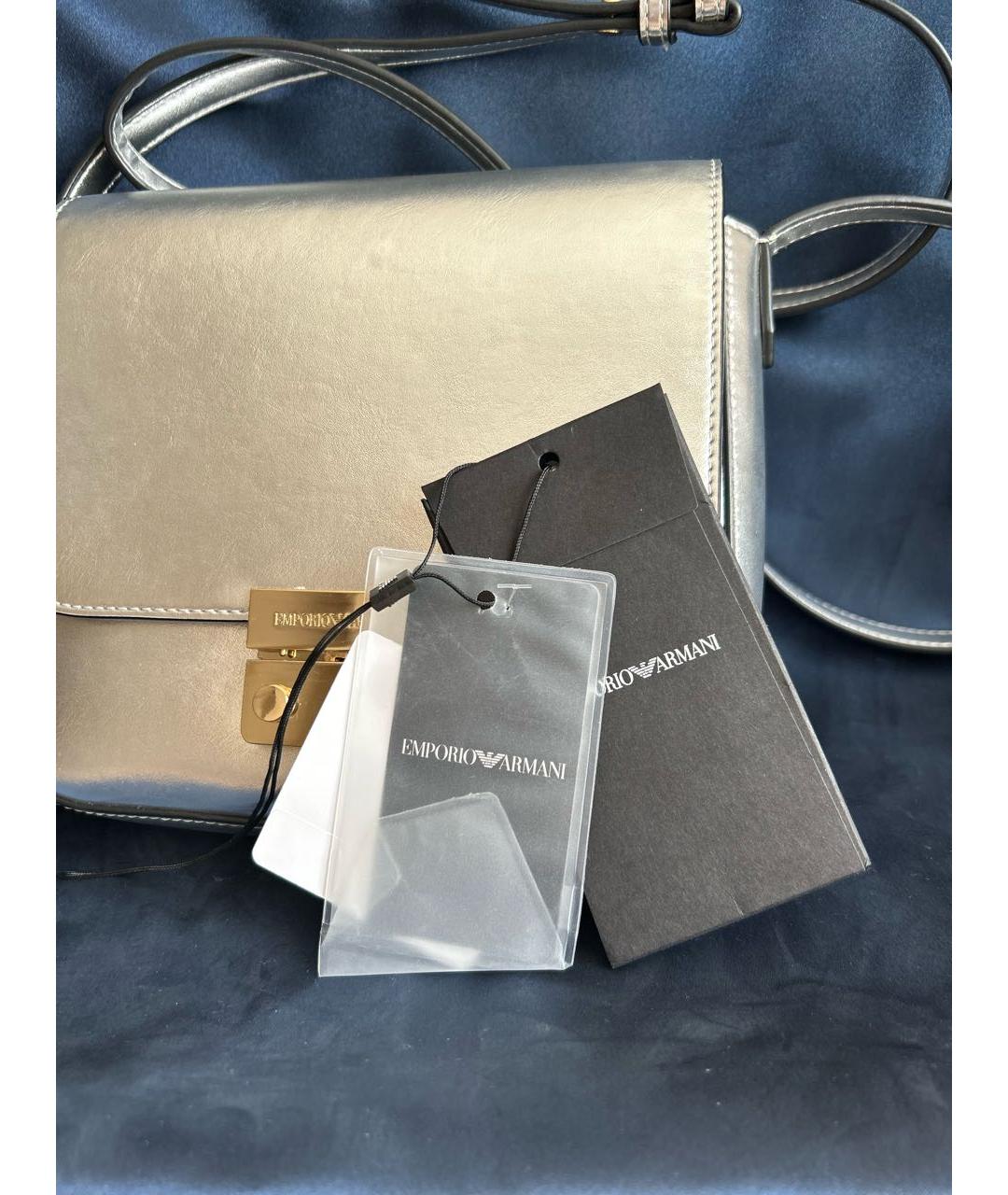 EMPORIO ARMANI Серебряная сумка через плечо из искусственной кожи, фото 7