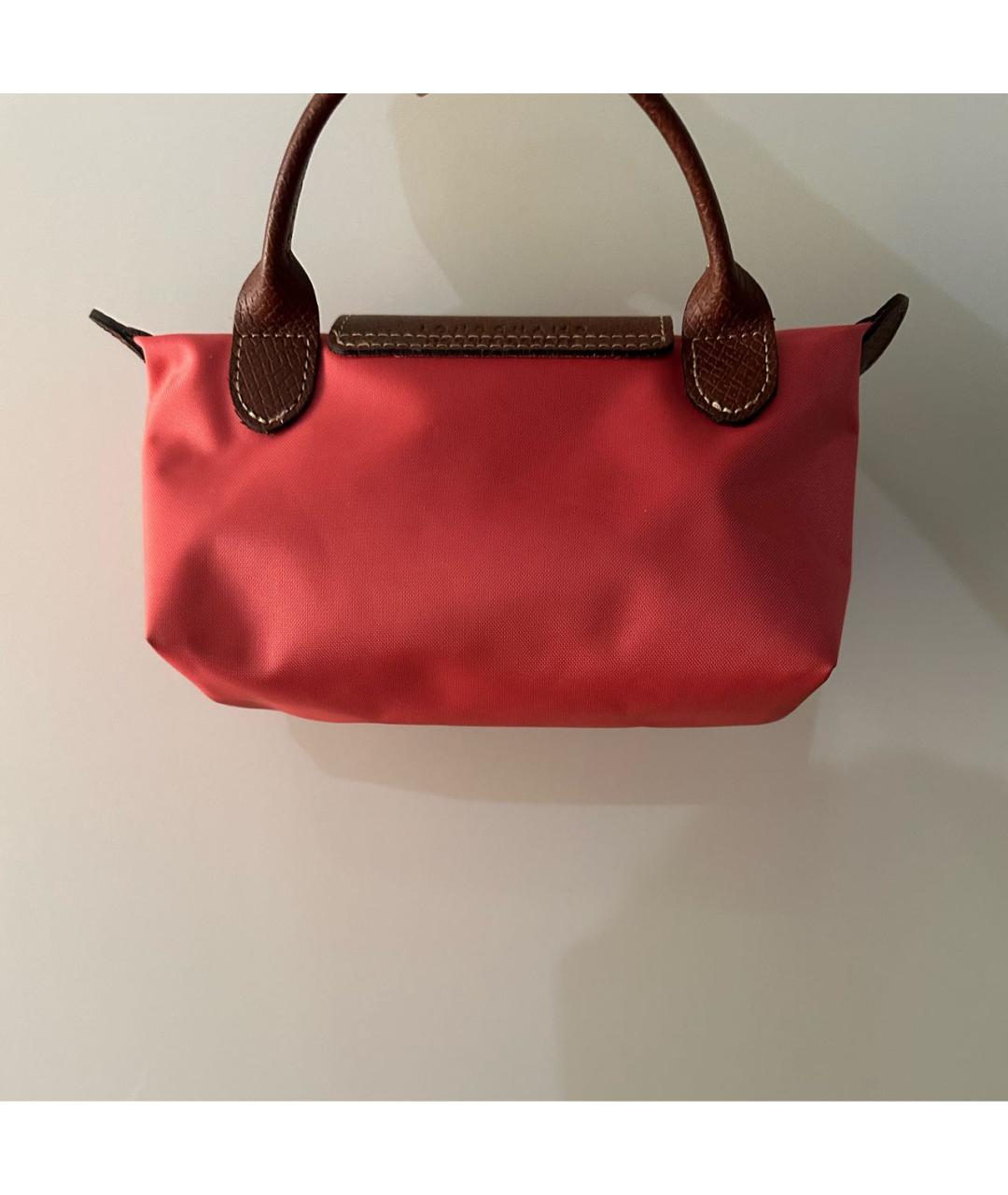 LONGCHAMP Розовая синтетическая сумка с короткими ручками, фото 3
