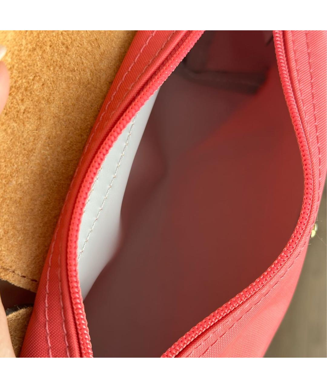 LONGCHAMP Розовая синтетическая сумка с короткими ручками, фото 5