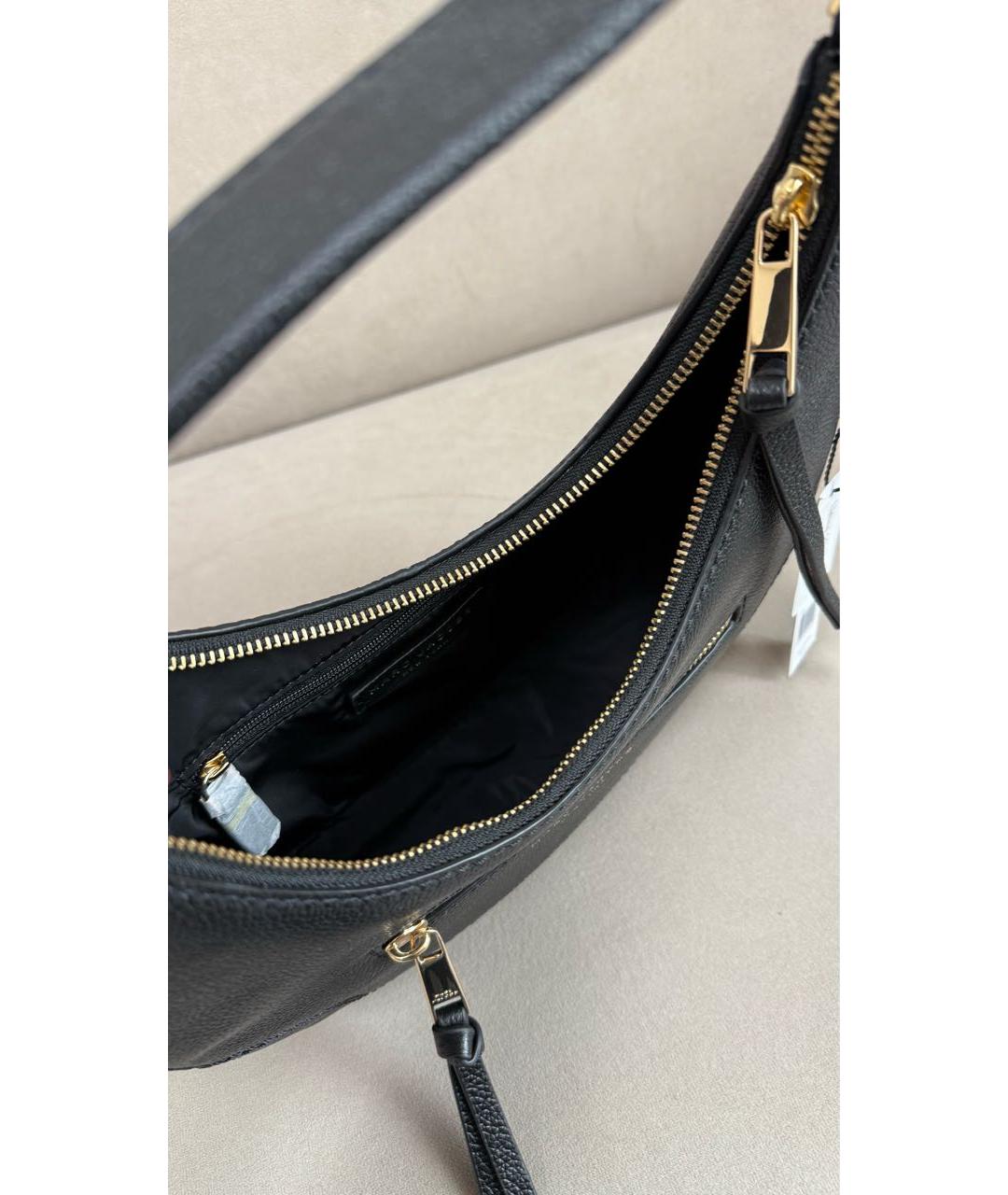 MARC JACOBS Черная кожаная сумка с короткими ручками, фото 4