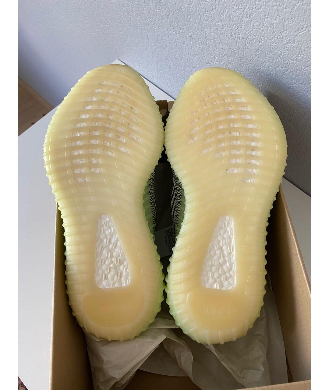ADIDAS YEEZY Зеленые текстильные низкие кроссовки / кеды, фото 7