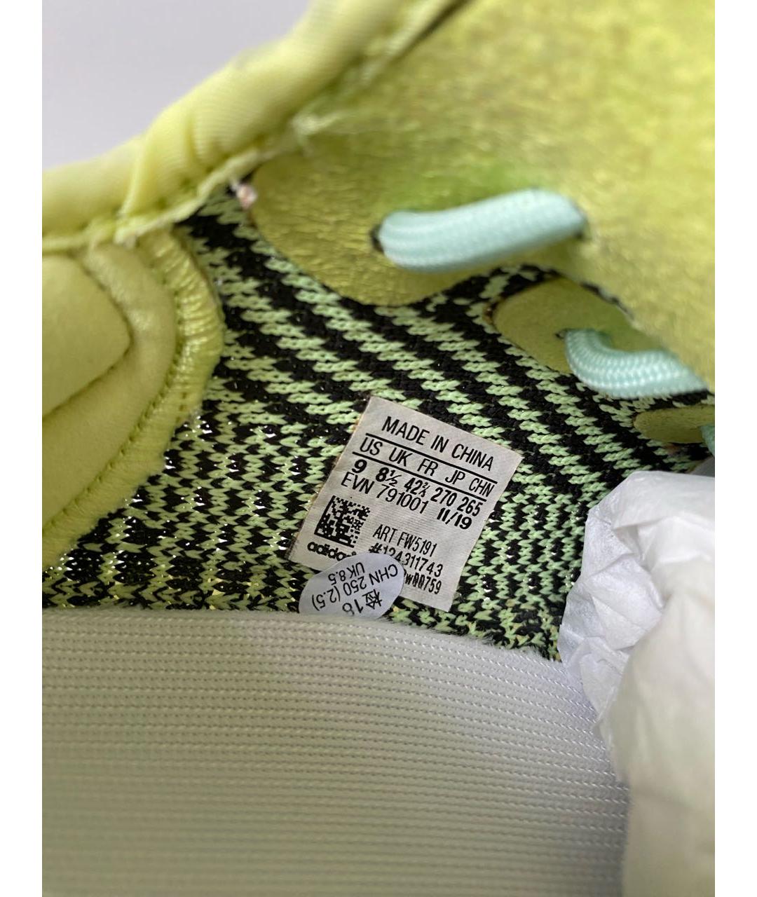 ADIDAS YEEZY Зеленые текстильные низкие кроссовки / кеды, фото 5