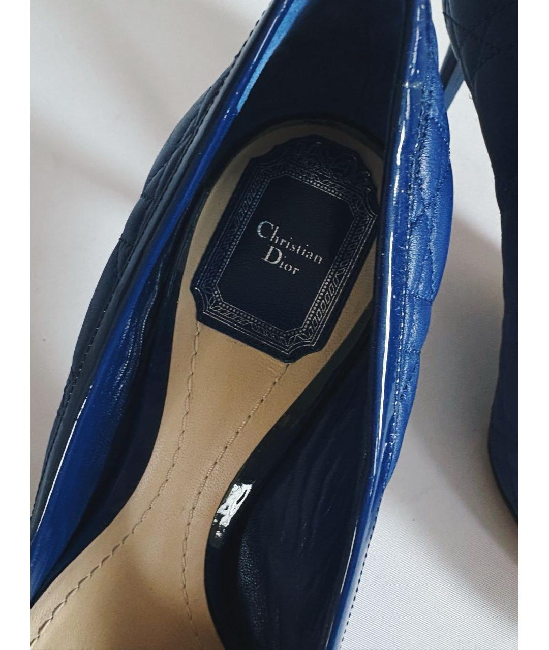 CHRISTIAN DIOR Синие кожаные туфли, фото 7