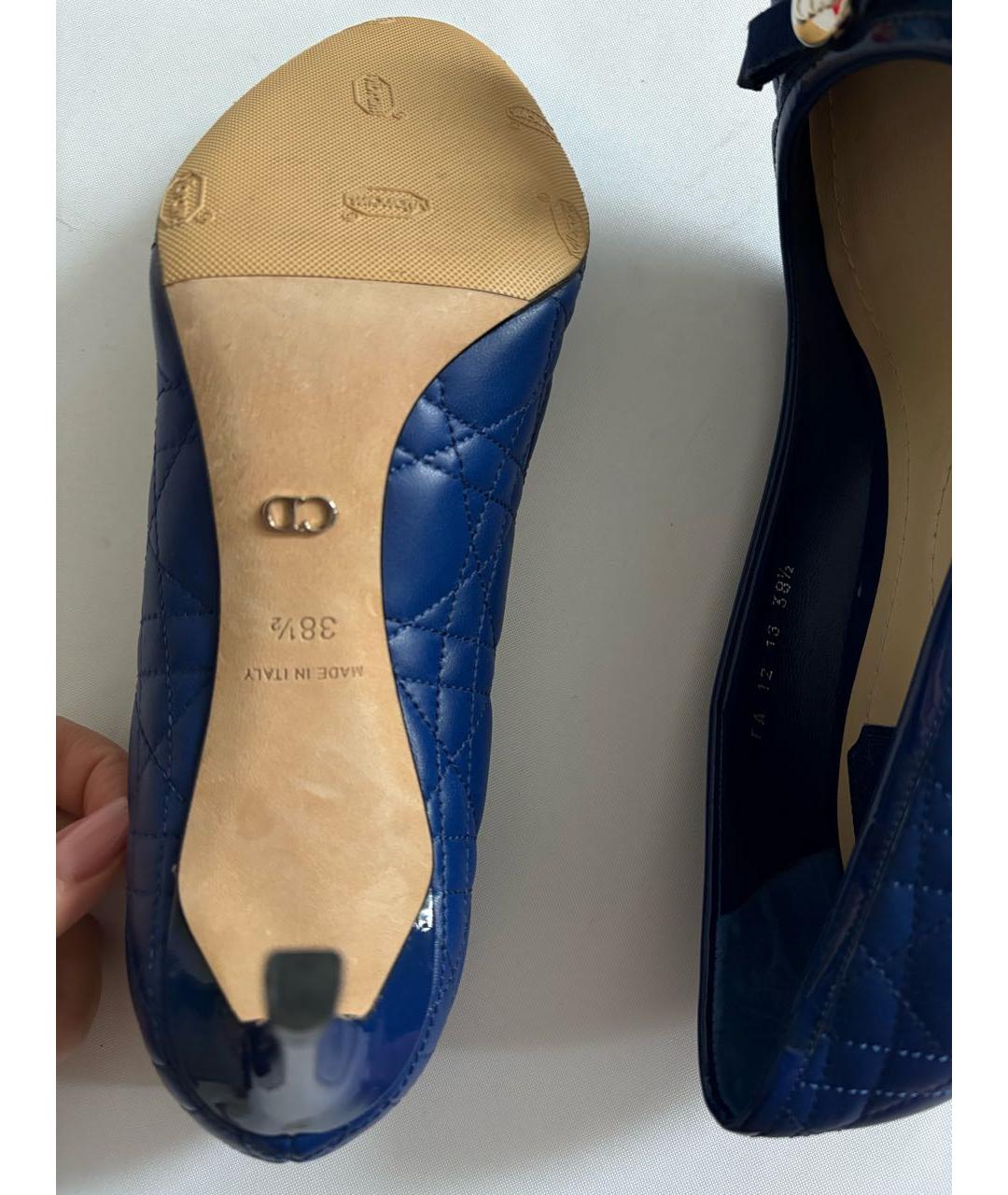 CHRISTIAN DIOR Синие кожаные туфли, фото 4