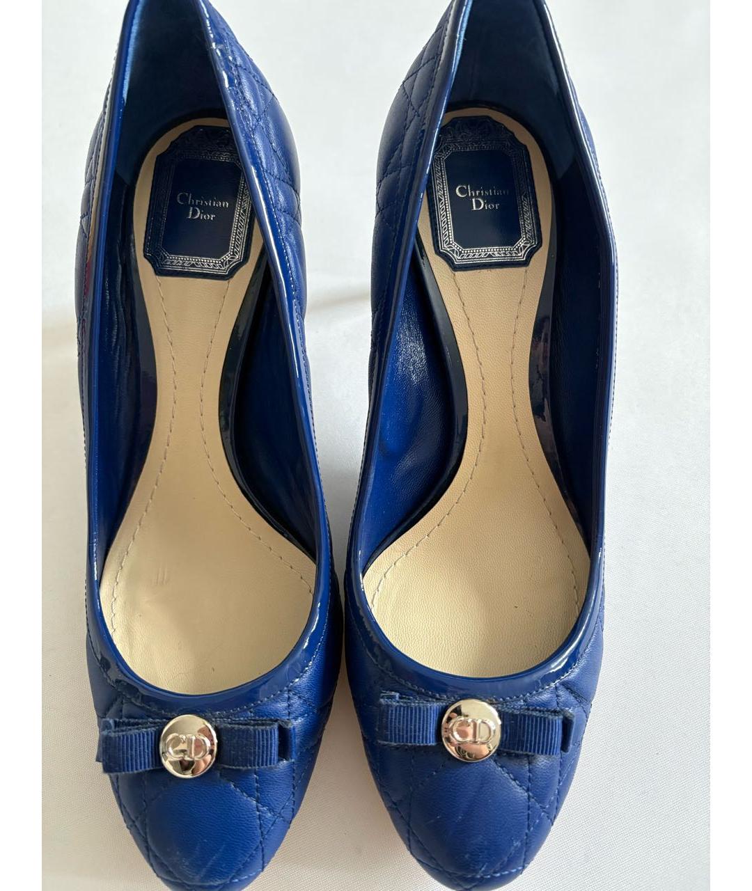 CHRISTIAN DIOR Синие кожаные туфли, фото 2