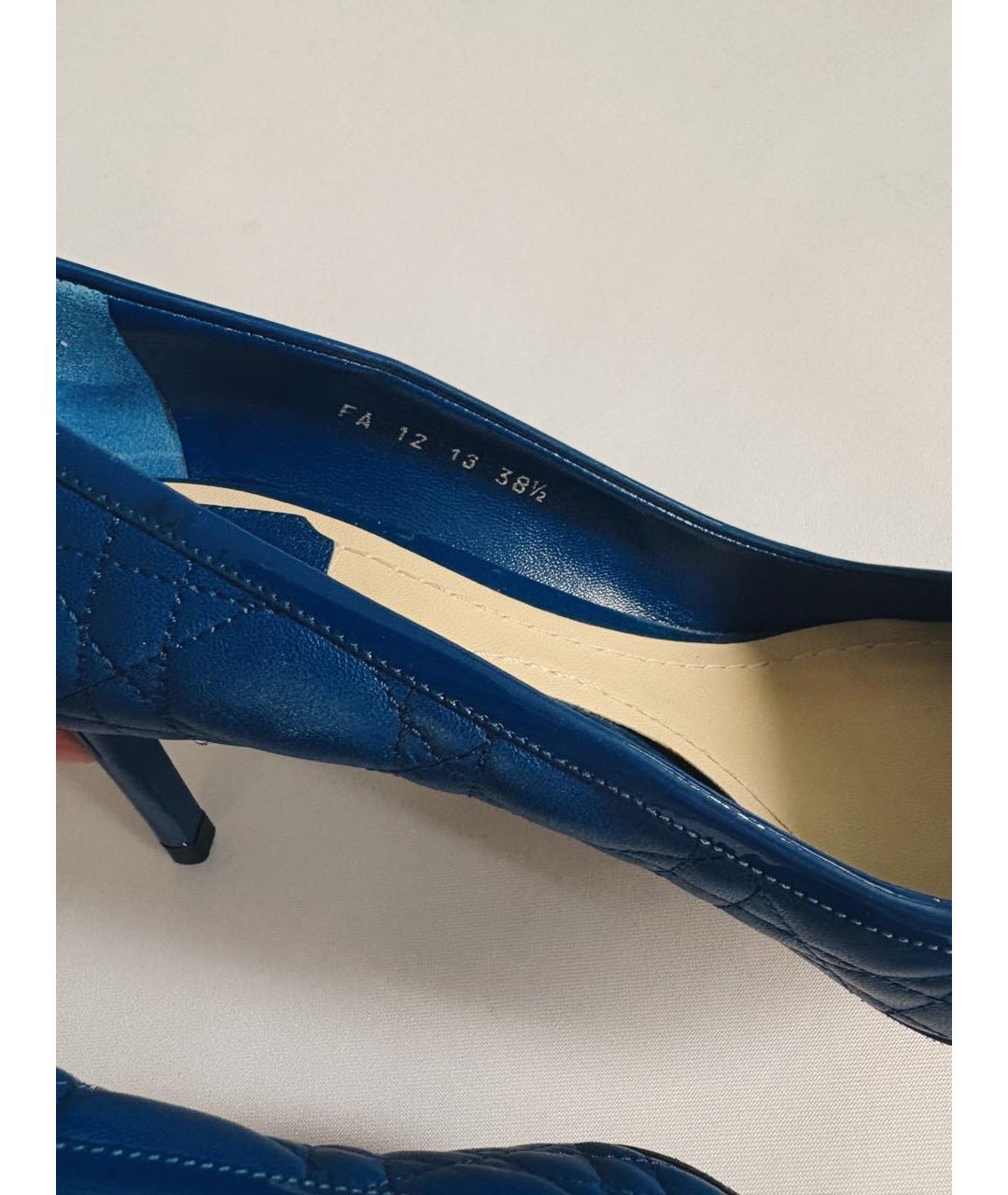 CHRISTIAN DIOR Синие кожаные туфли, фото 8