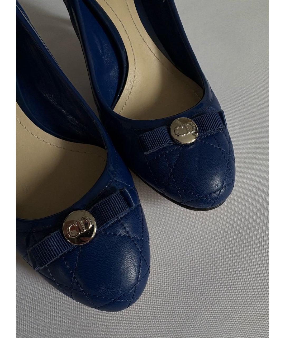 CHRISTIAN DIOR Синие кожаные туфли, фото 6