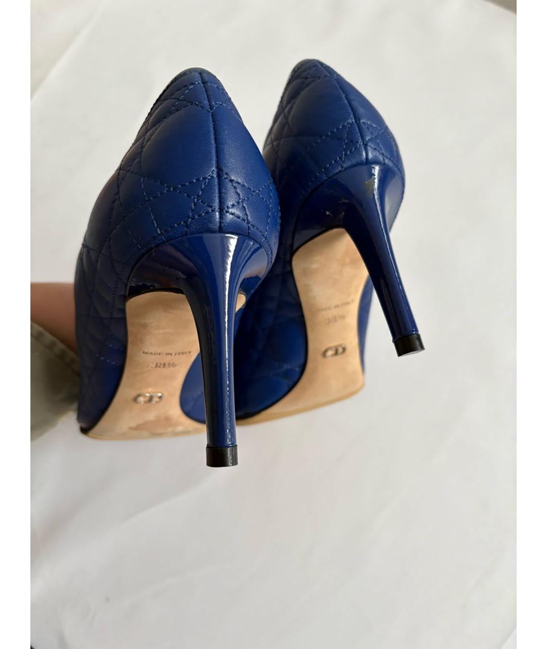 CHRISTIAN DIOR Синие кожаные туфли, фото 3