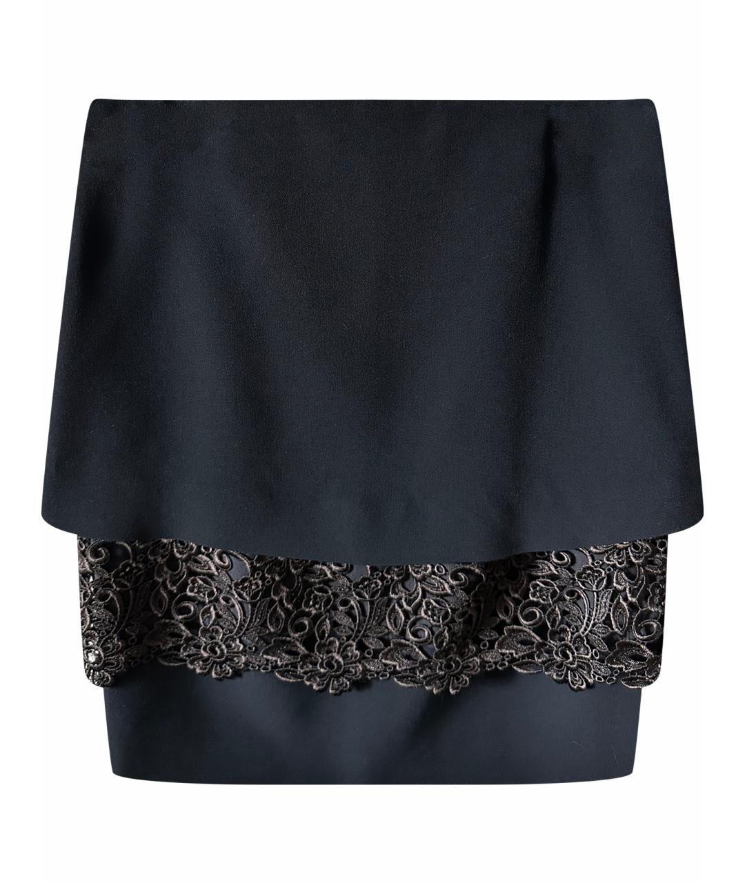 BLUMARINE Черная вискозная юбка мини, фото 1