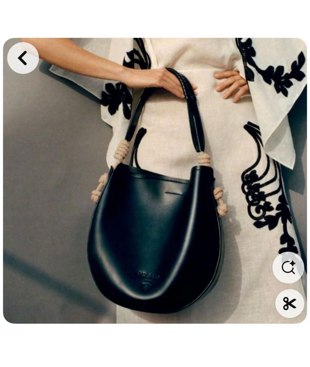 PRADA Черная кожаная сумка тоут, фото 5