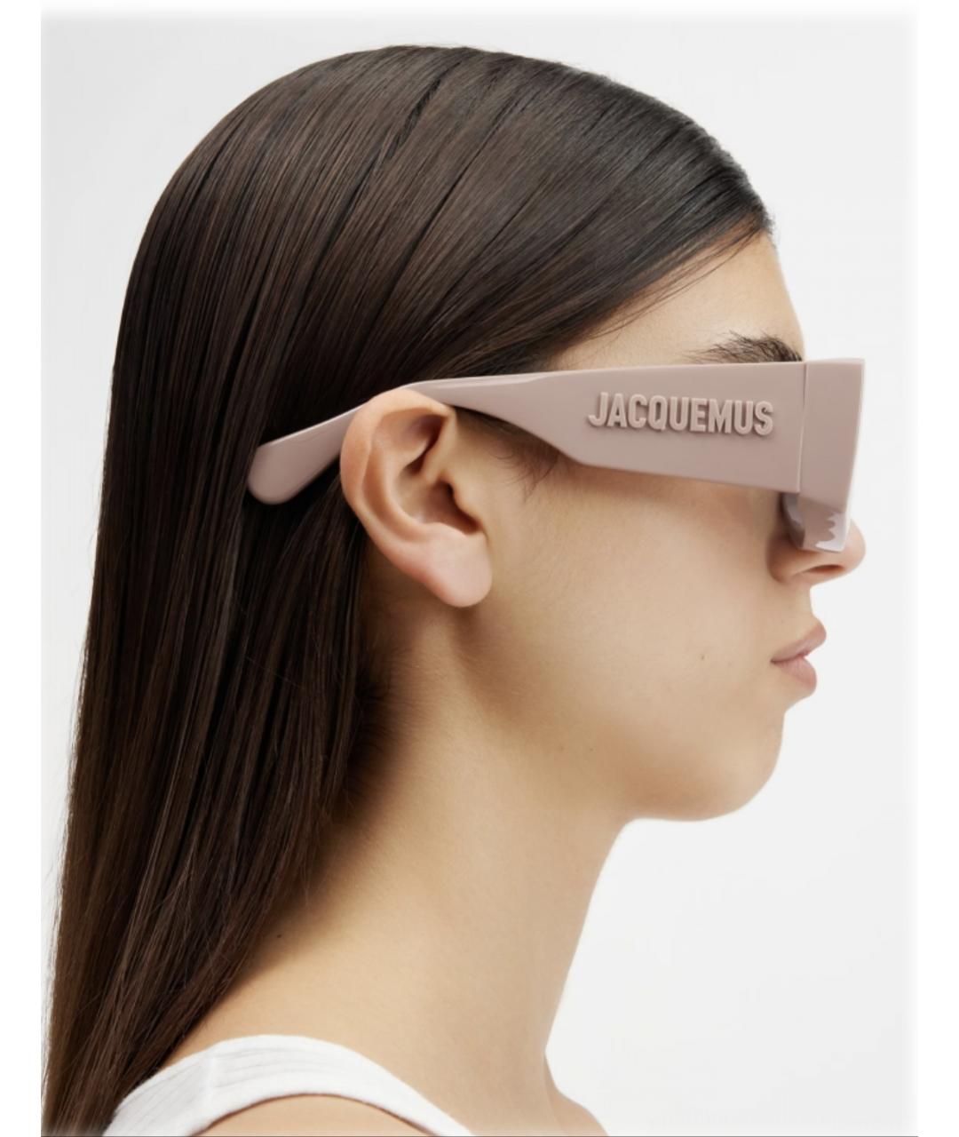 JACQUEMUS Коричневые пластиковые солнцезащитные очки, фото 7