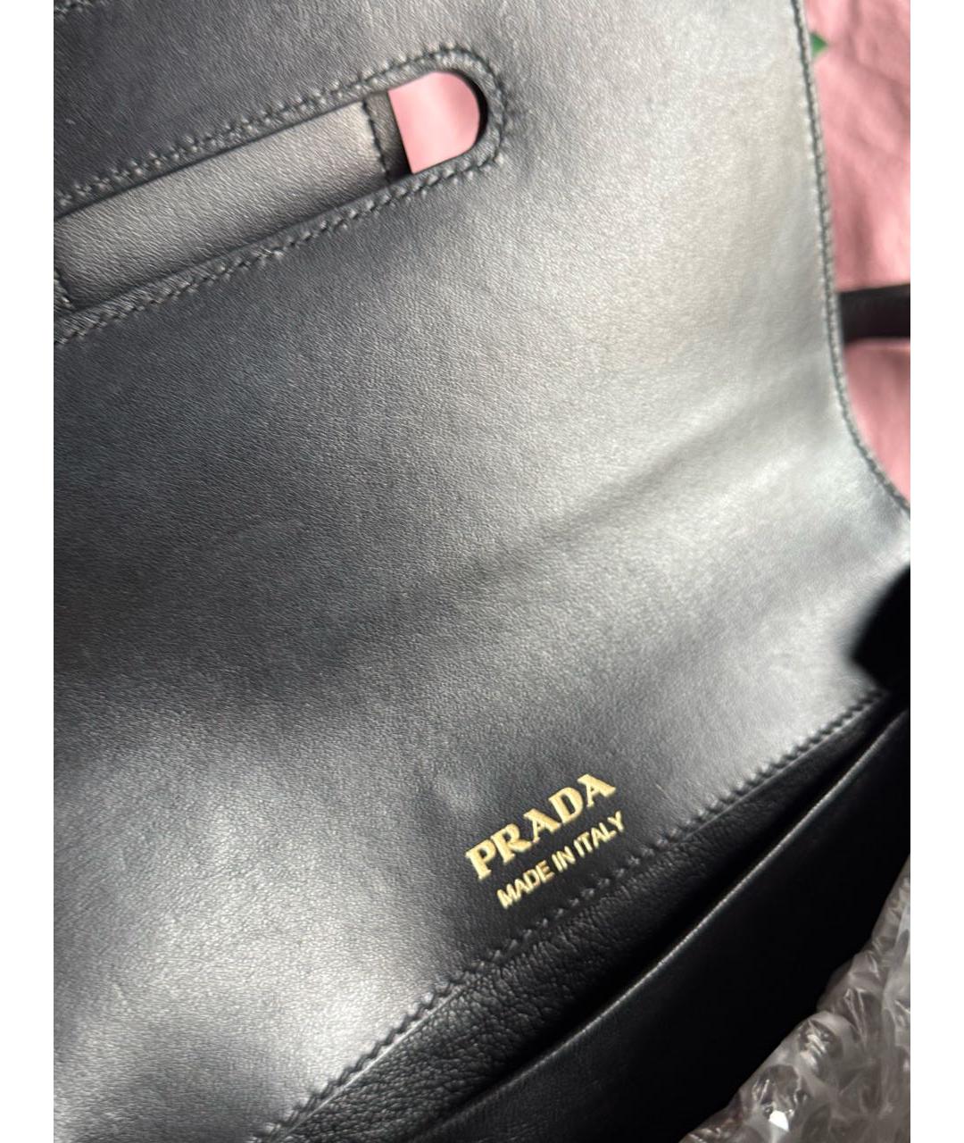 PRADA Зеленая кожаная сумка с короткими ручками, фото 7