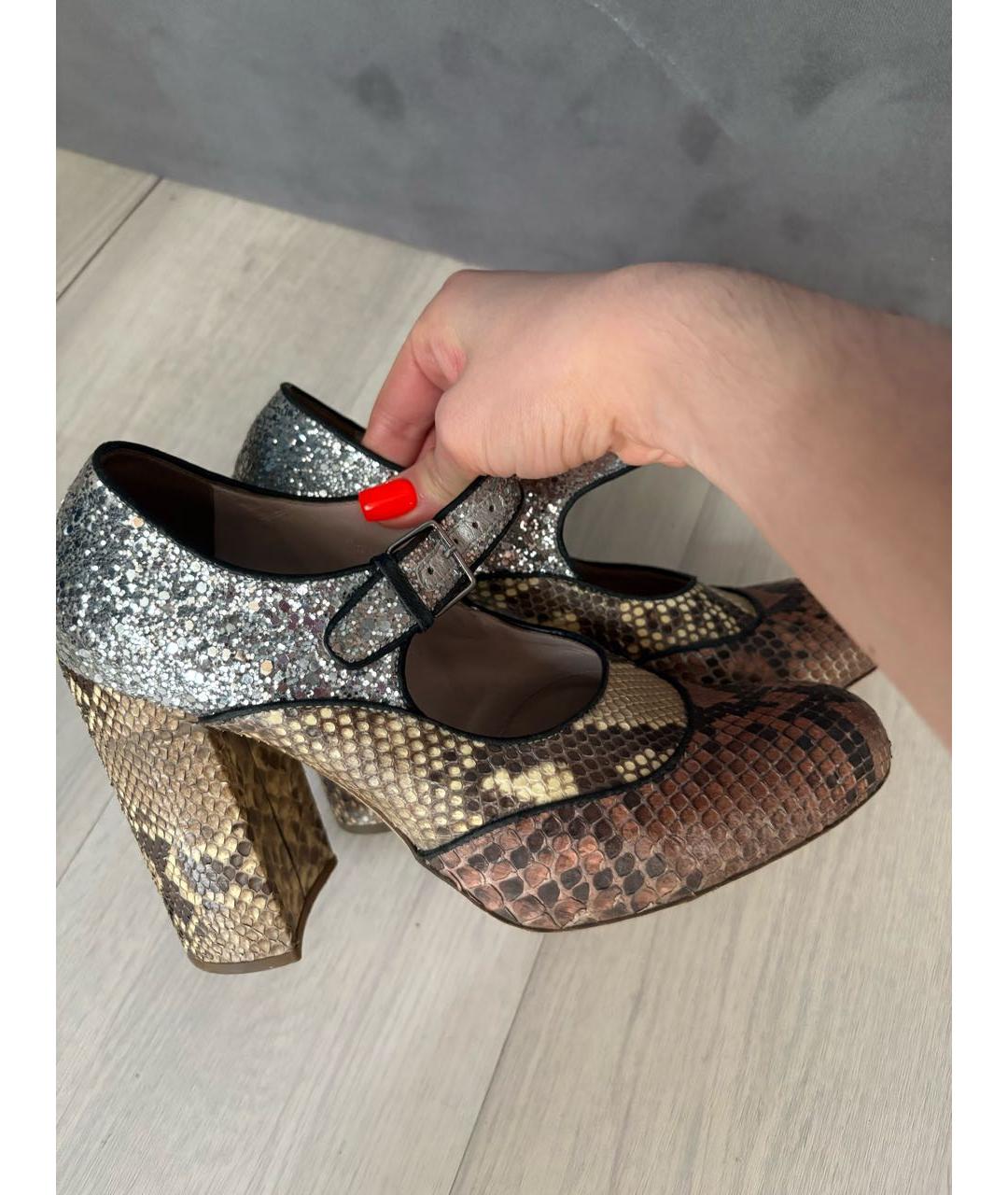 MIU MIU Бежевые кожаные туфли, фото 5
