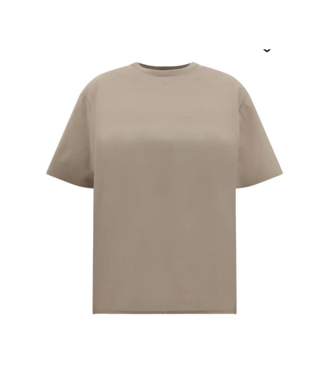 LORO PIANA Бежевая хлопковая футболка, фото 4
