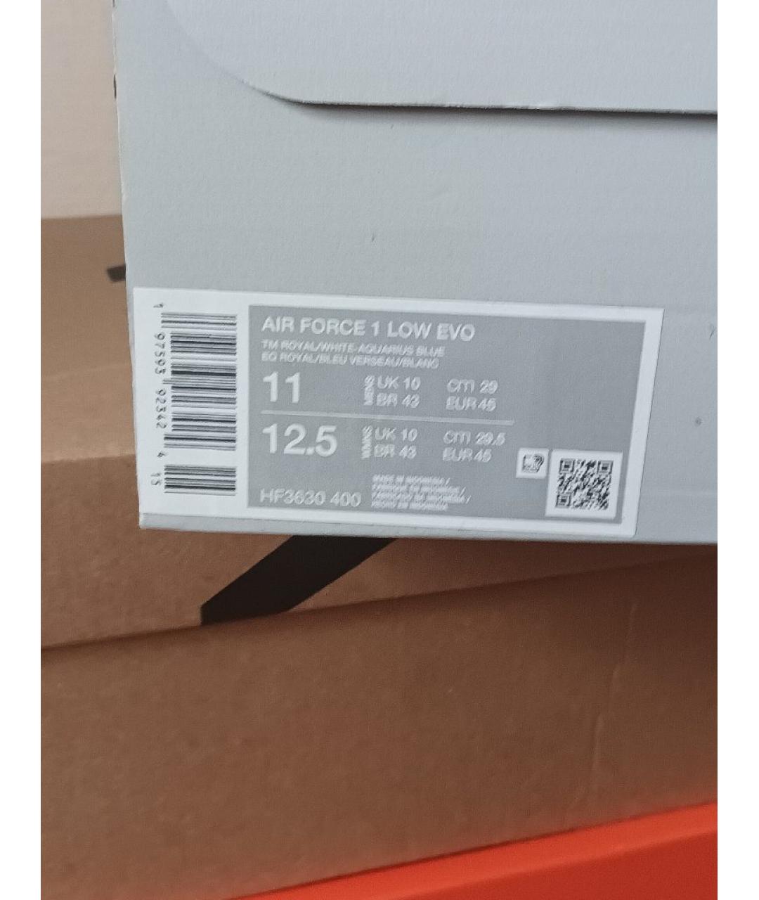 NIKE Синие кожаные низкие кроссовки / кеды, фото 5