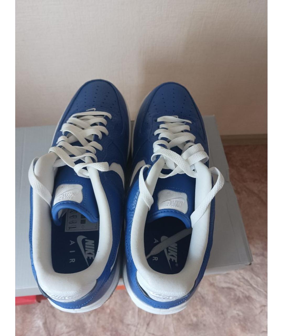 NIKE Синие кожаные низкие кроссовки / кеды, фото 3