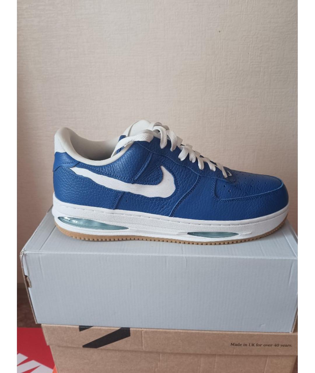 NIKE Синие кожаные низкие кроссовки / кеды, фото 8