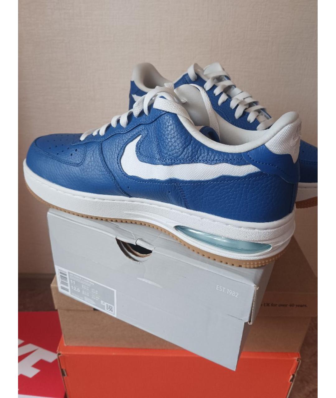 NIKE Синие кожаные низкие кроссовки / кеды, фото 6
