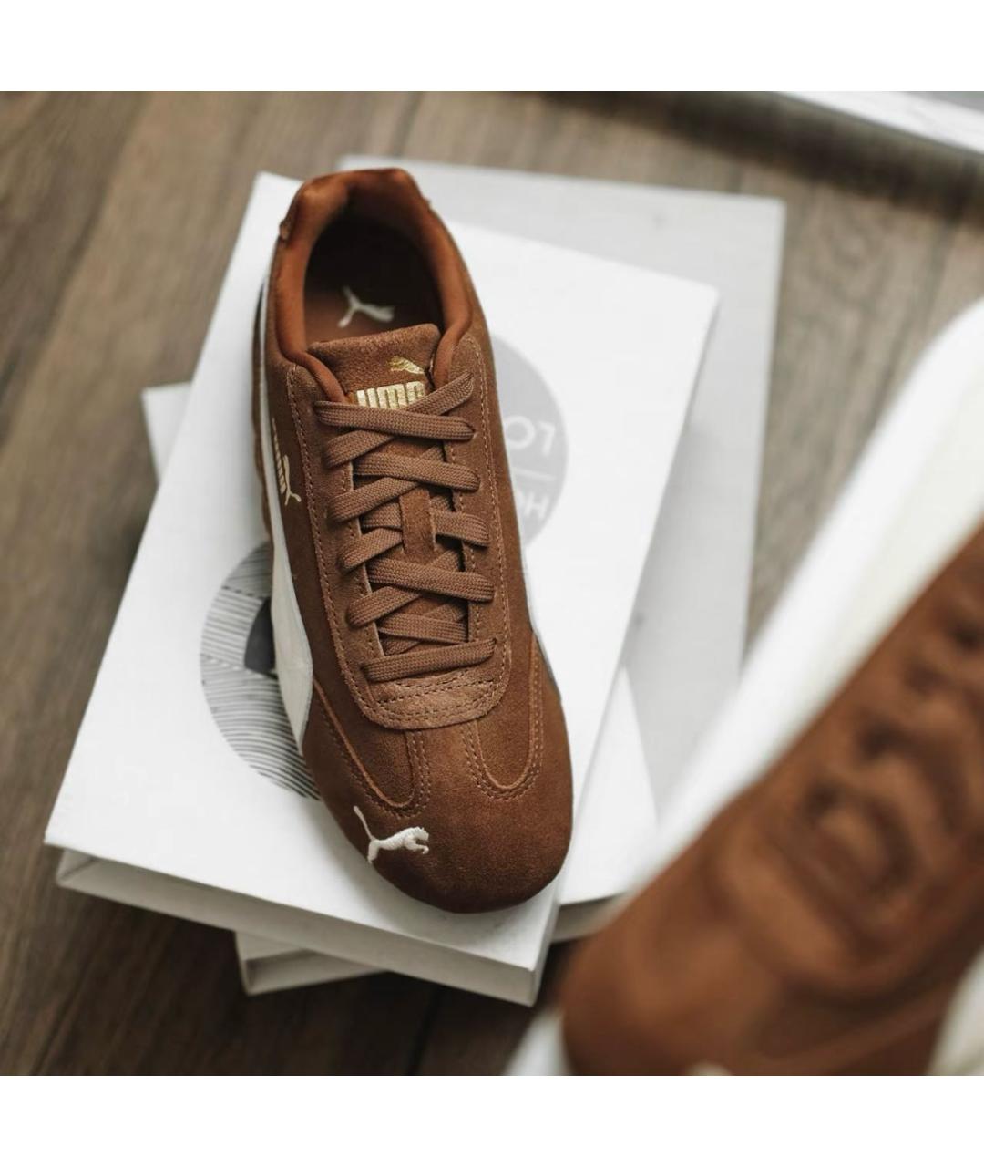PUMA Коричневые замшевые кроссовки, фото 6