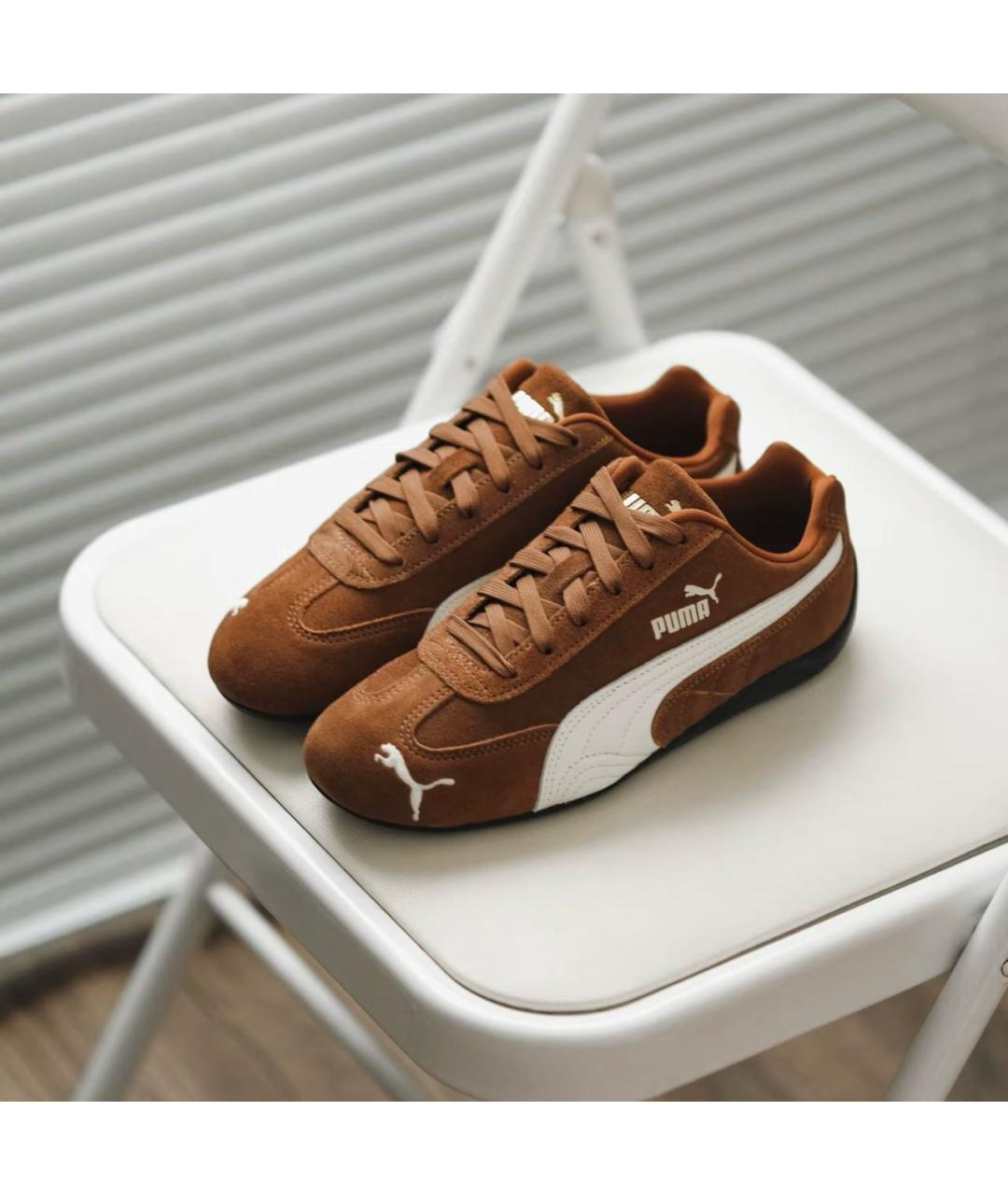 PUMA Коричневые замшевые кроссовки, фото 7