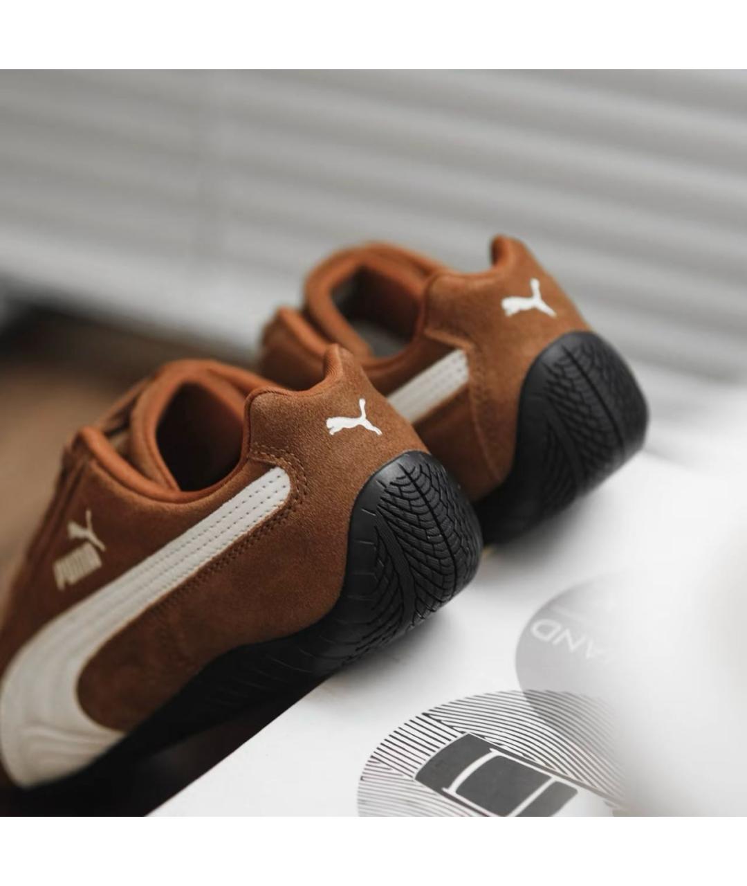 PUMA Коричневые замшевые кроссовки, фото 5