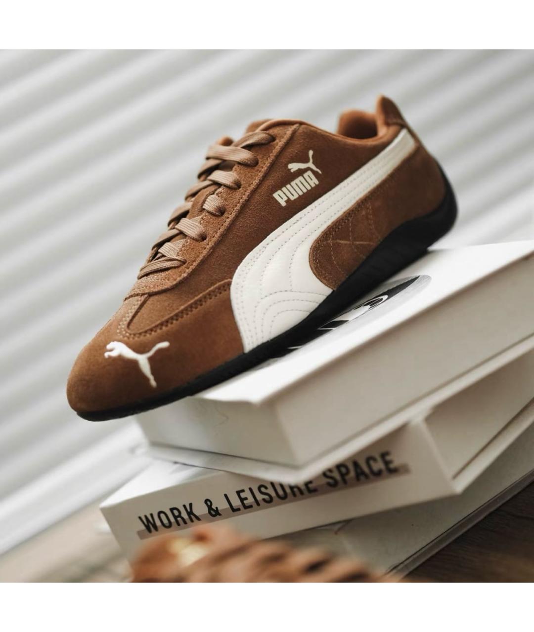 PUMA Коричневые замшевые кроссовки, фото 2