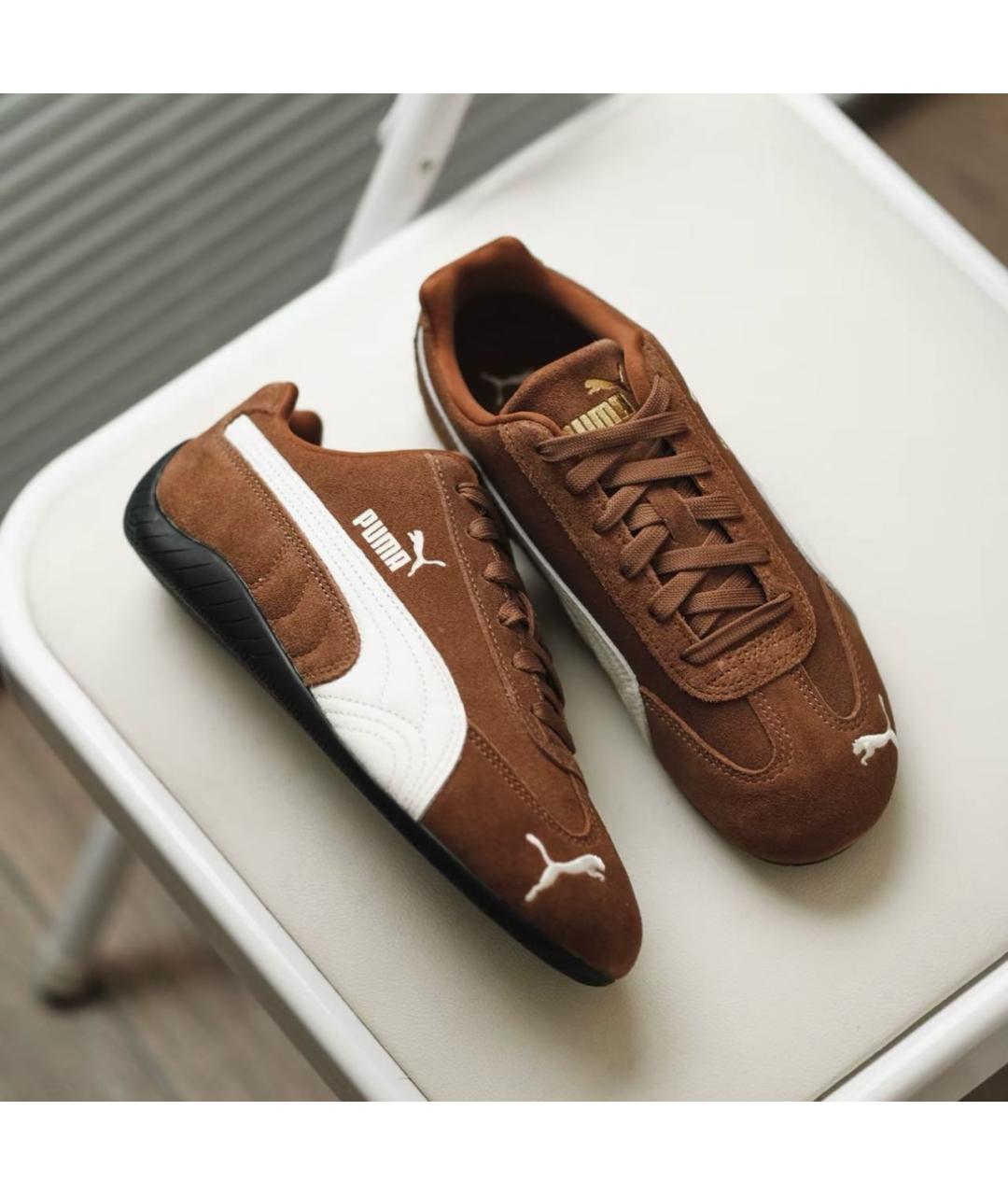 PUMA Коричневые замшевые кроссовки, фото 3