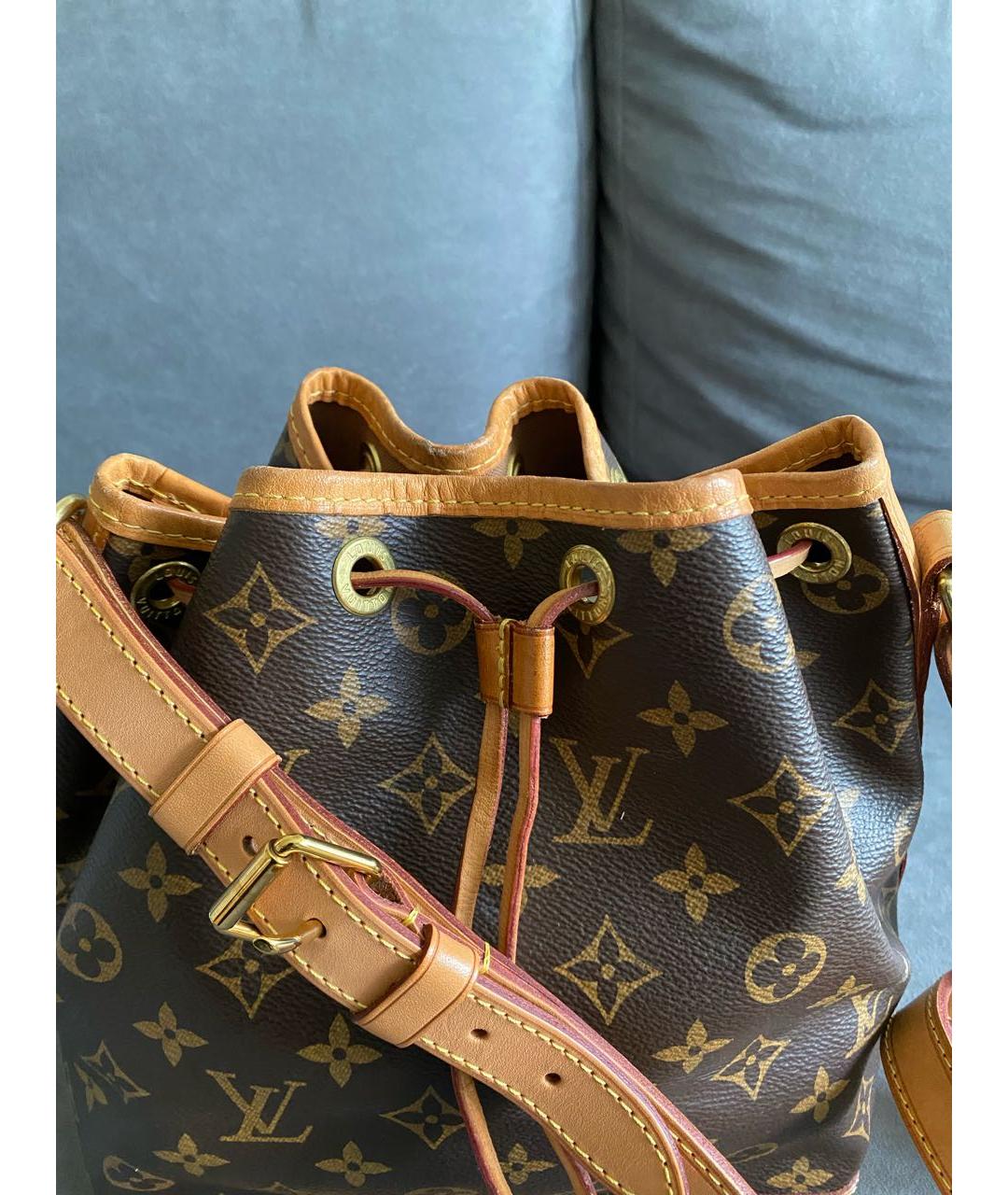 LOUIS VUITTON Коричневая кожаная сумка через плечо, фото 7