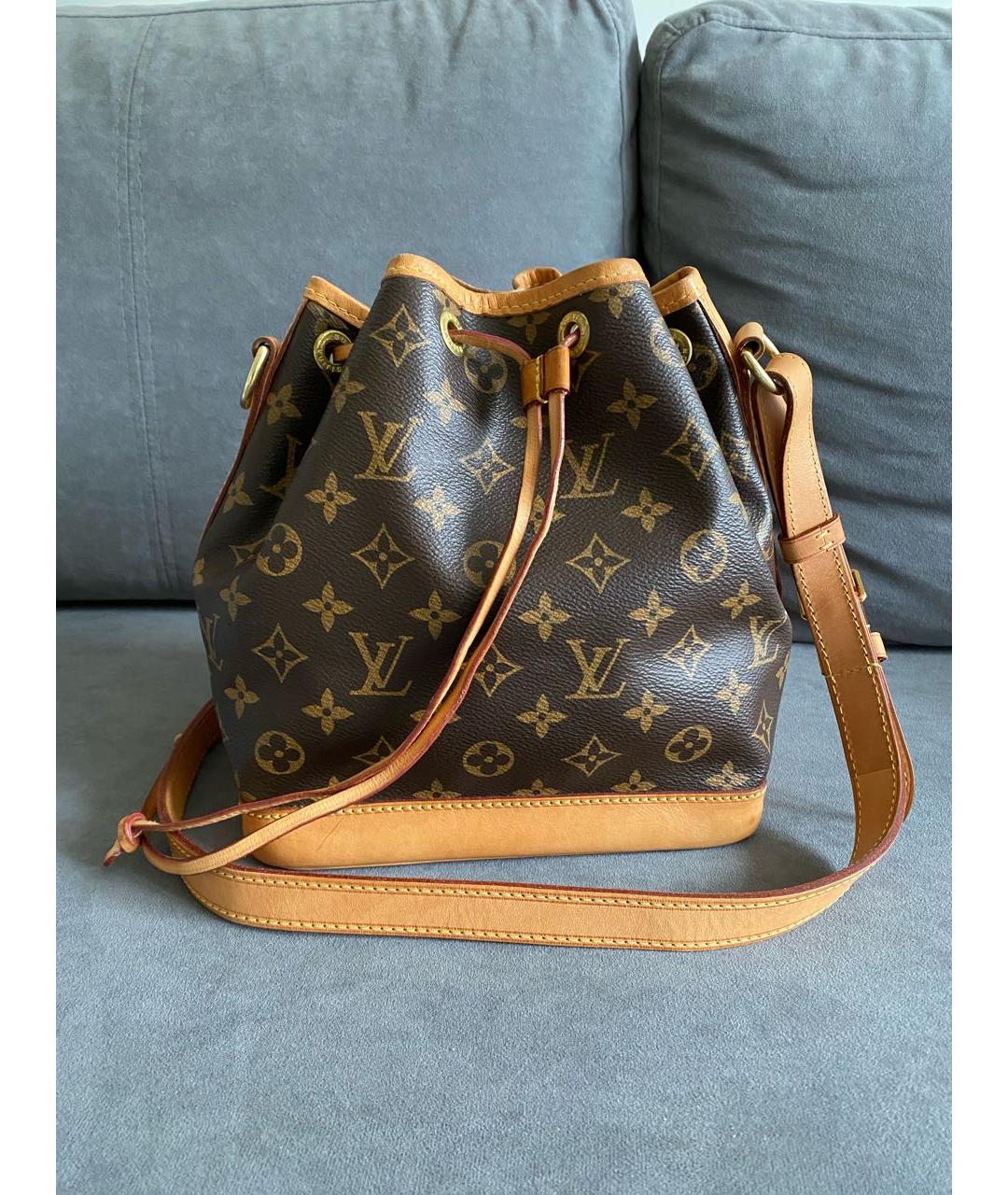 LOUIS VUITTON Коричневая кожаная сумка через плечо, фото 9