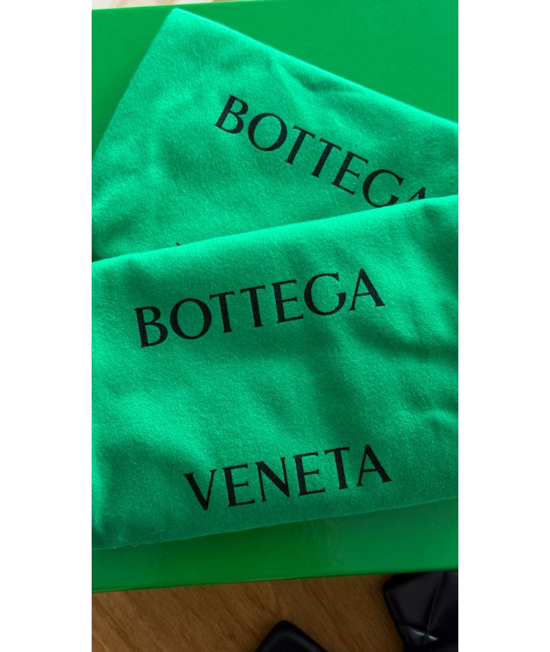 BOTTEGA VENETA Черные кожаные шлепанцы, фото 6