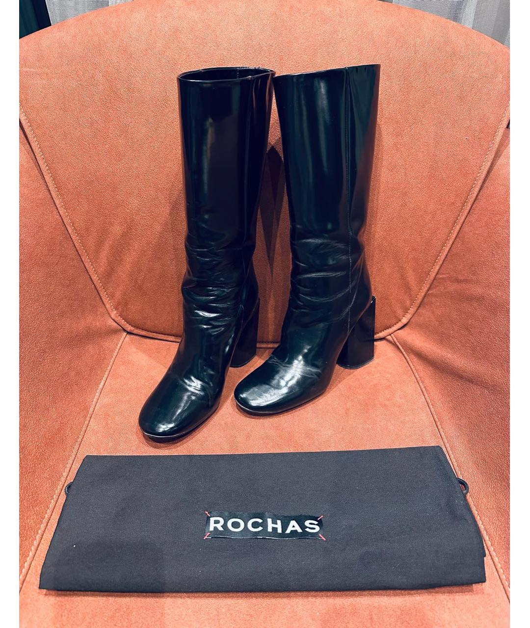 ROCHAS Черные кожаные сапоги, фото 2