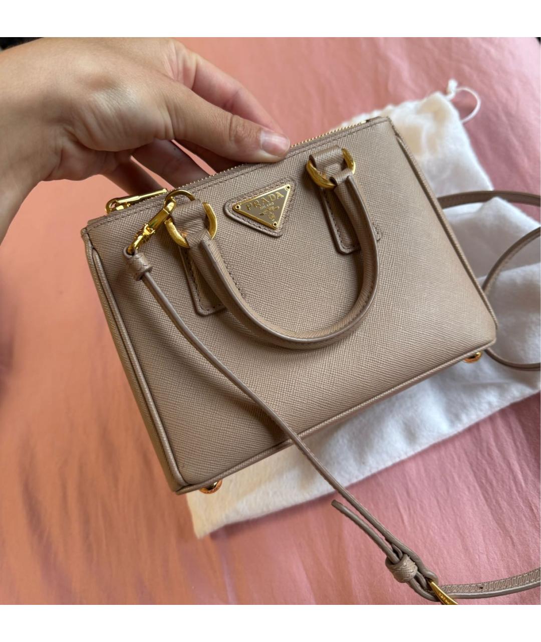 PRADA Бежевая кожаная сумка тоут, фото 2