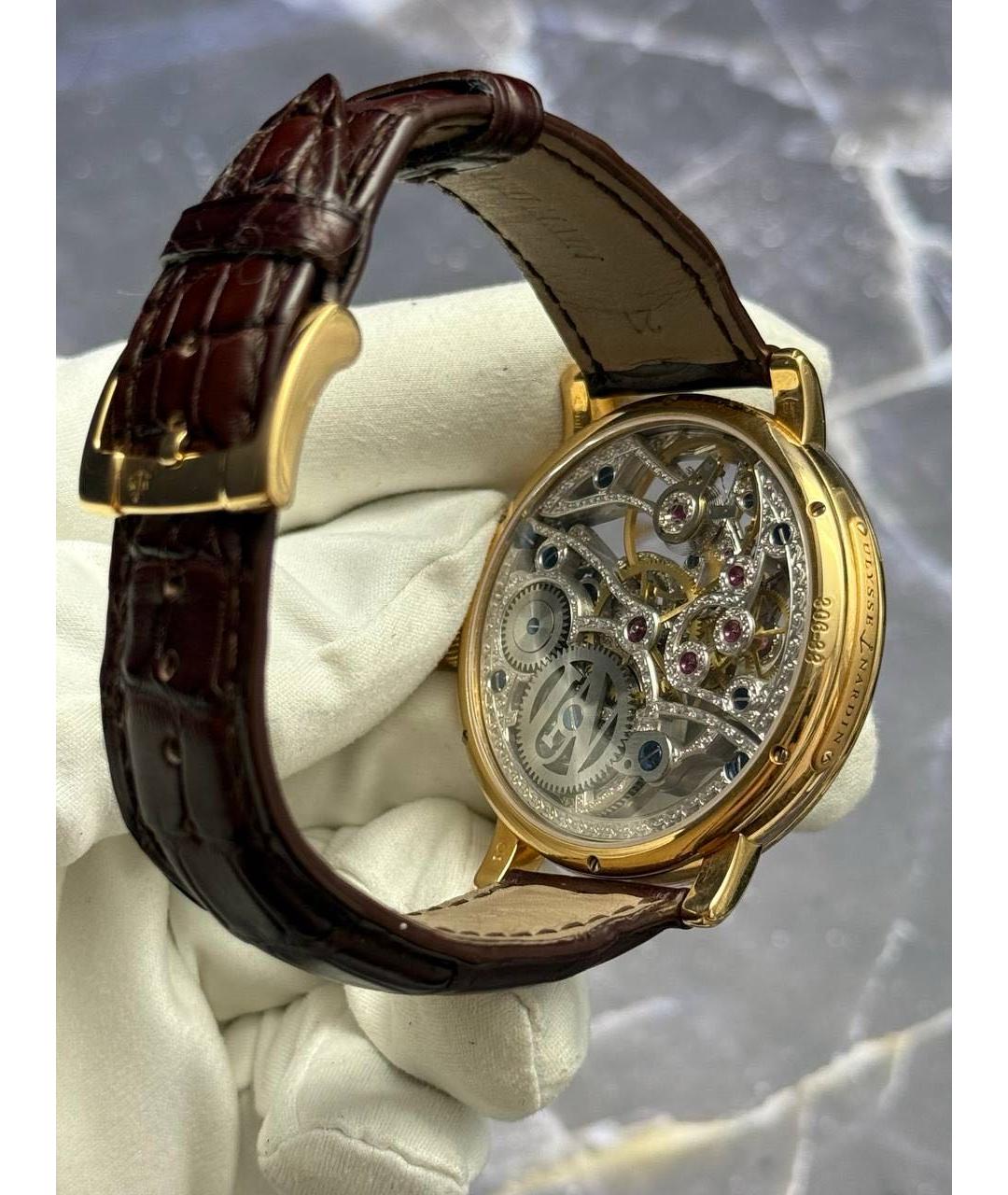 Ulysse Nardin Коричневые часы из розового золота, фото 6