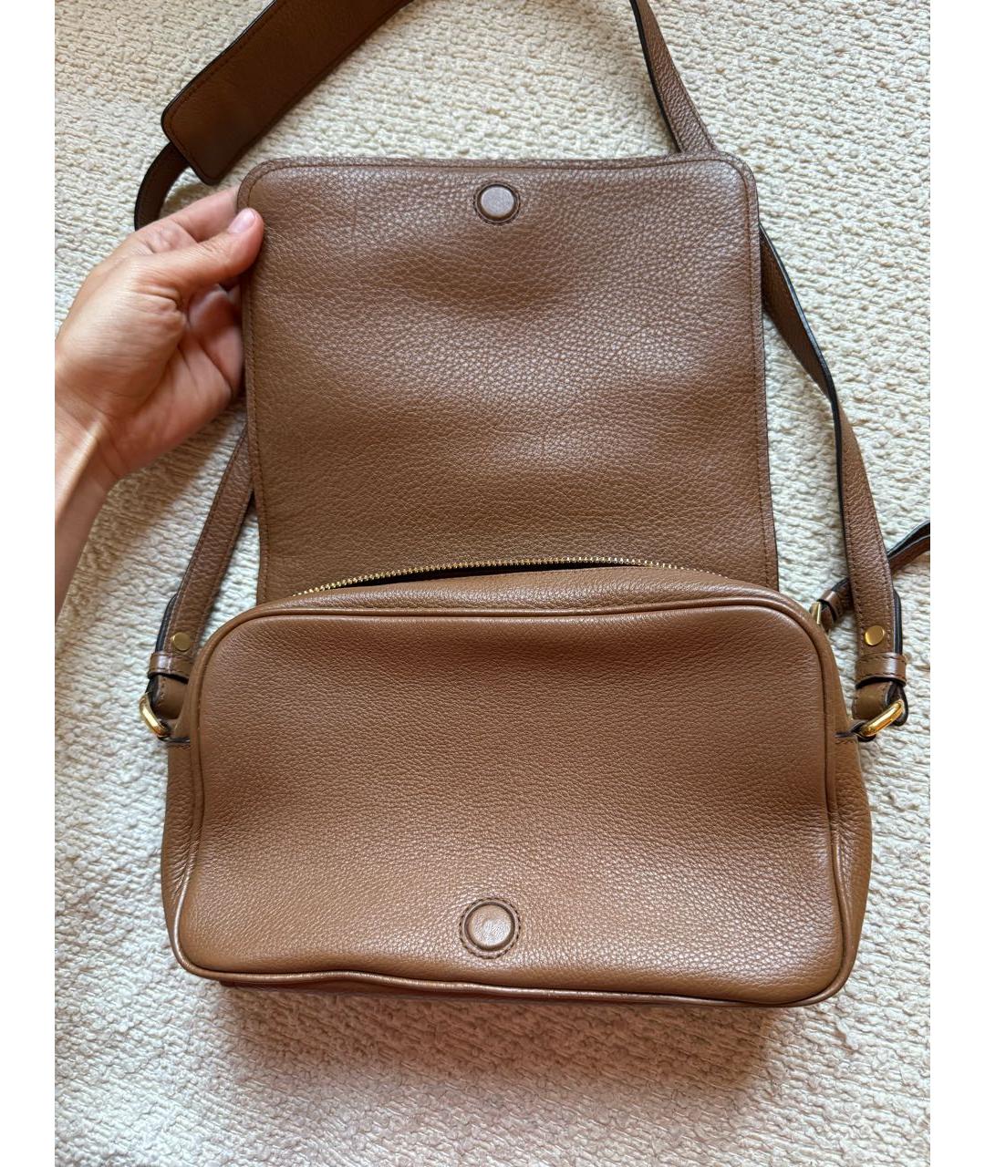 PRADA Коричневая кожаная сумка через плечо, фото 2