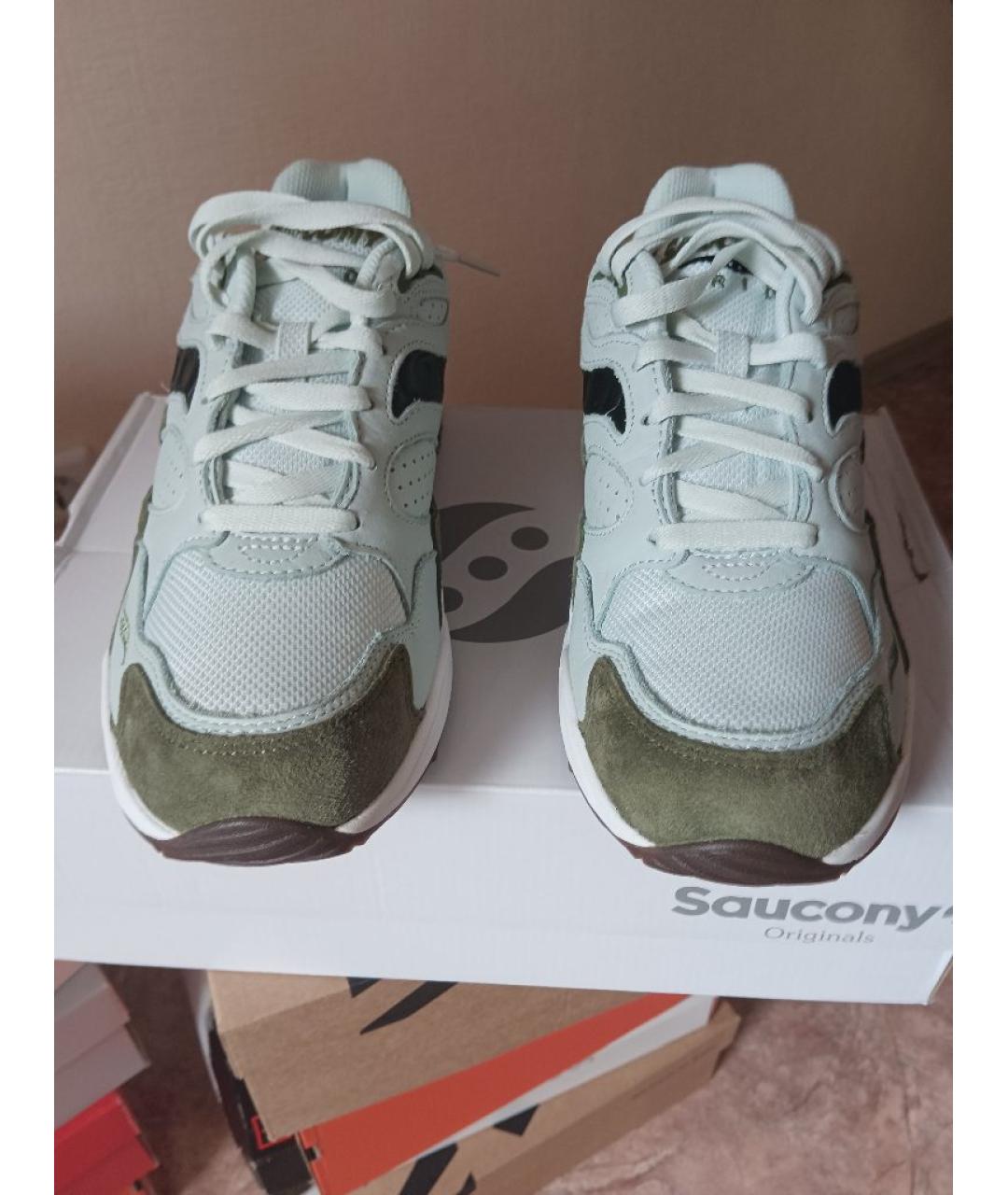 SAUCONY Зеленые кожаные низкие кроссовки / кеды, фото 2