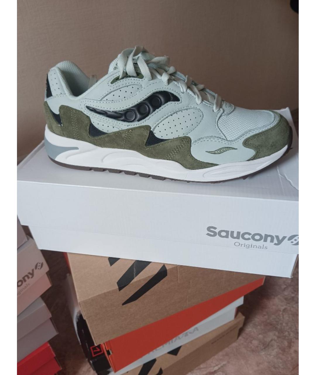 SAUCONY Зеленые кожаные низкие кроссовки / кеды, фото 8
