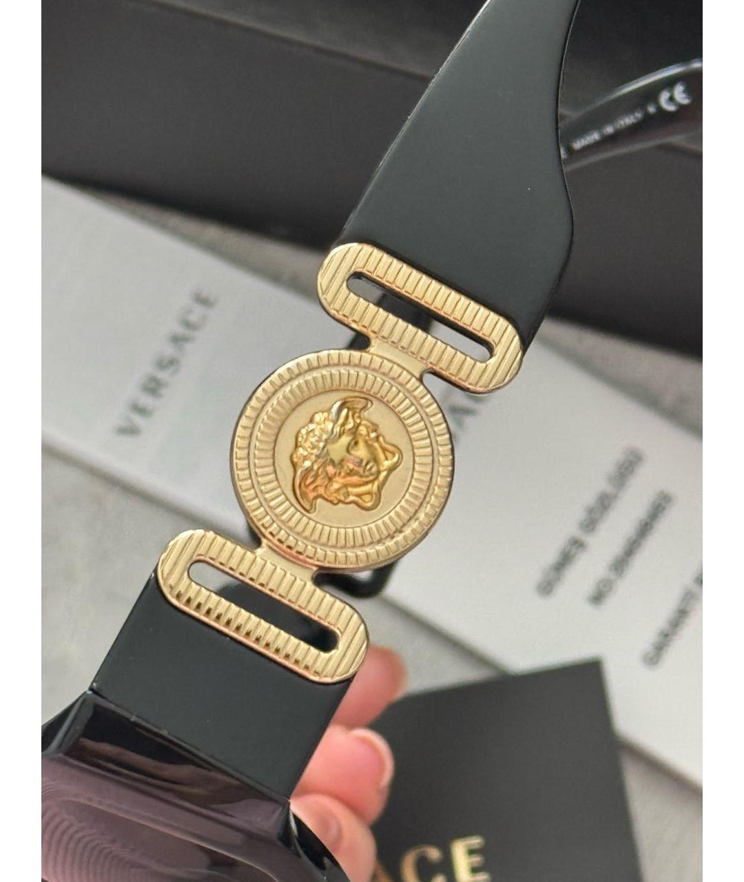 VERSACE Черные пластиковые солнцезащитные очки, фото 3