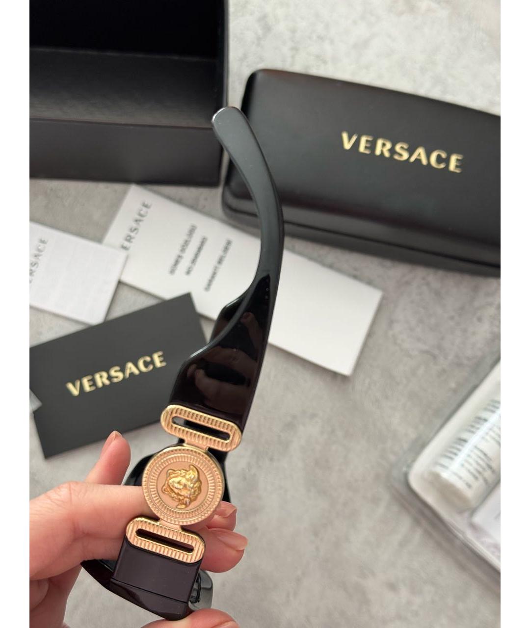 VERSACE Черные пластиковые солнцезащитные очки, фото 6