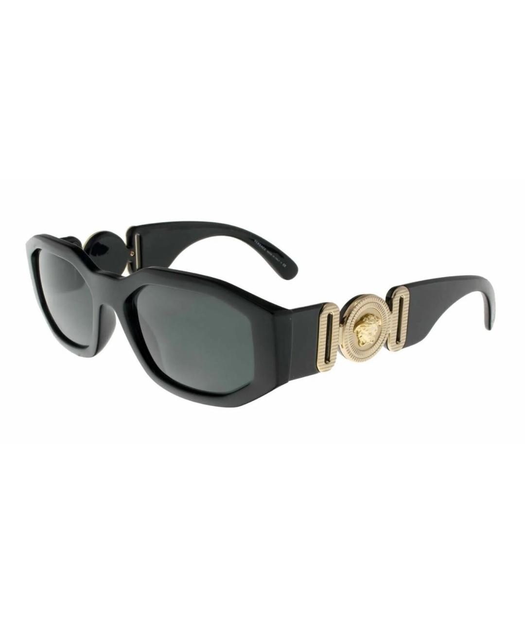 VERSACE Черные пластиковые солнцезащитные очки, фото 2