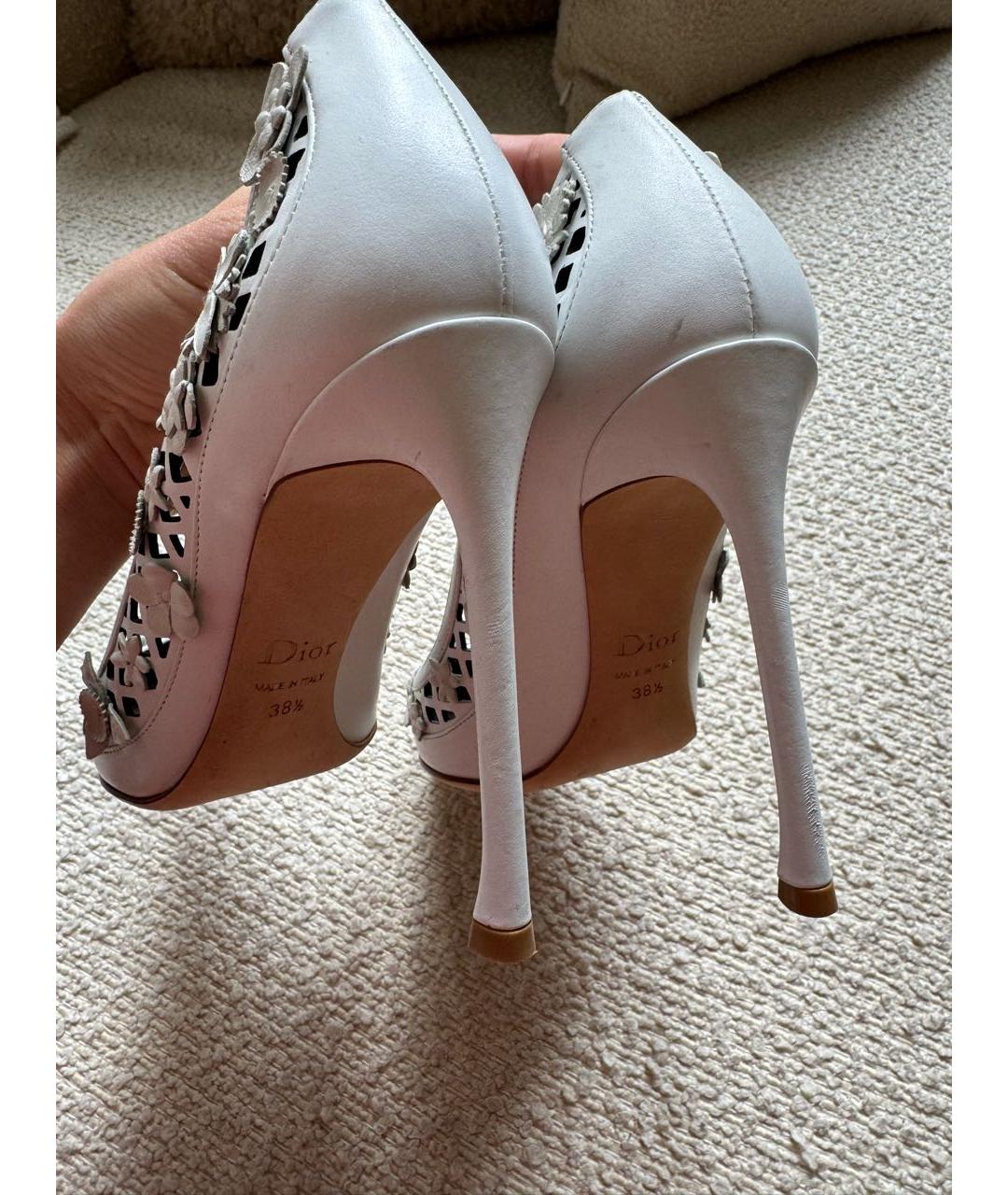 CHRISTIAN DIOR Белые кожаные туфли, фото 4