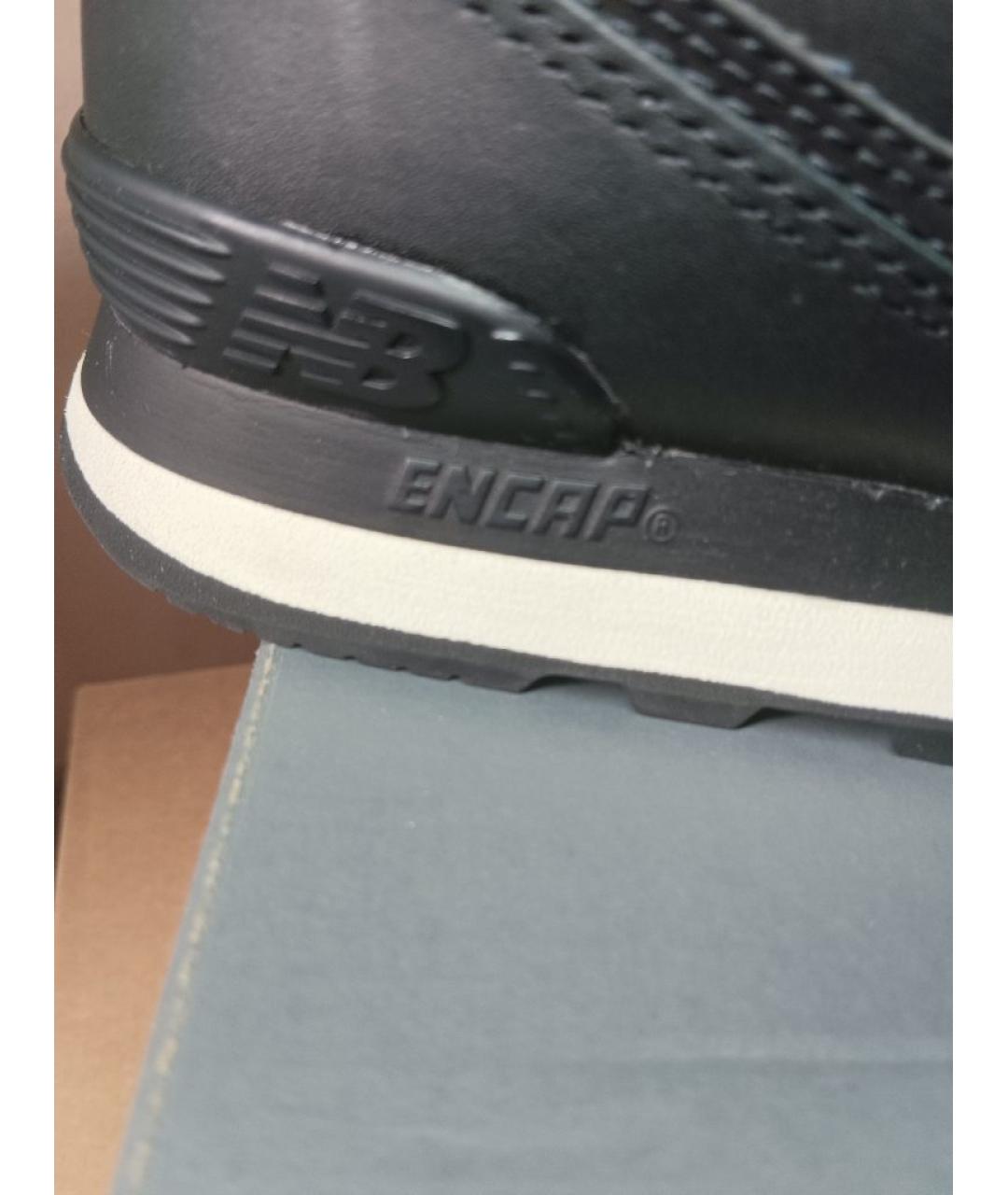 NEW BALANCE Черные кожаные низкие кроссовки / кеды, фото 6