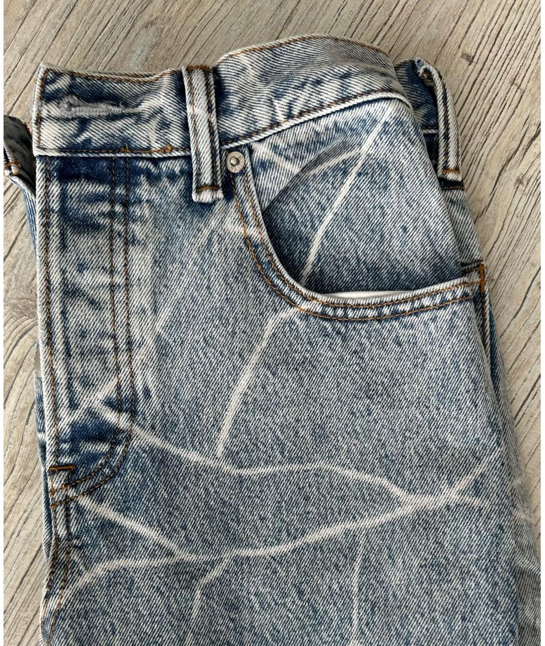 ALEXANDER WANG Голубые хлопковые прямые джинсы, фото 4