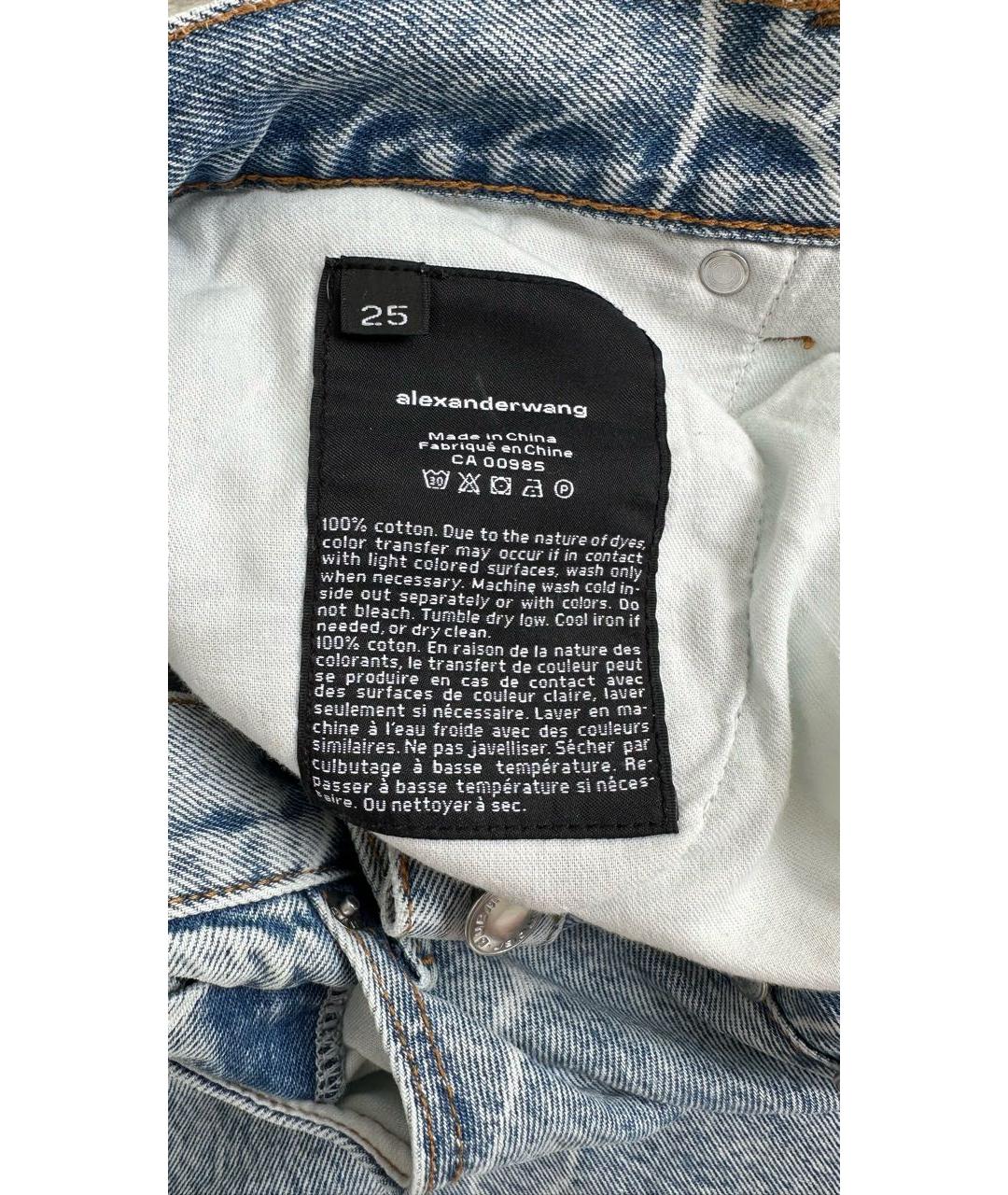 ALEXANDER WANG Голубые хлопковые прямые джинсы, фото 3