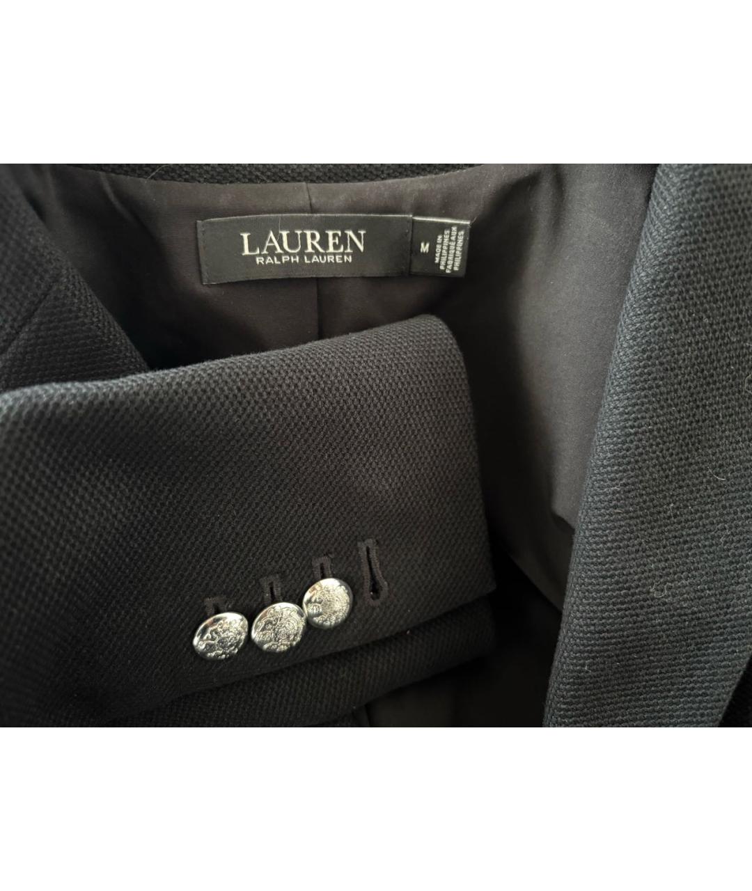 RALPH LAUREN Черный хлопковый жакет/пиджак, фото 5