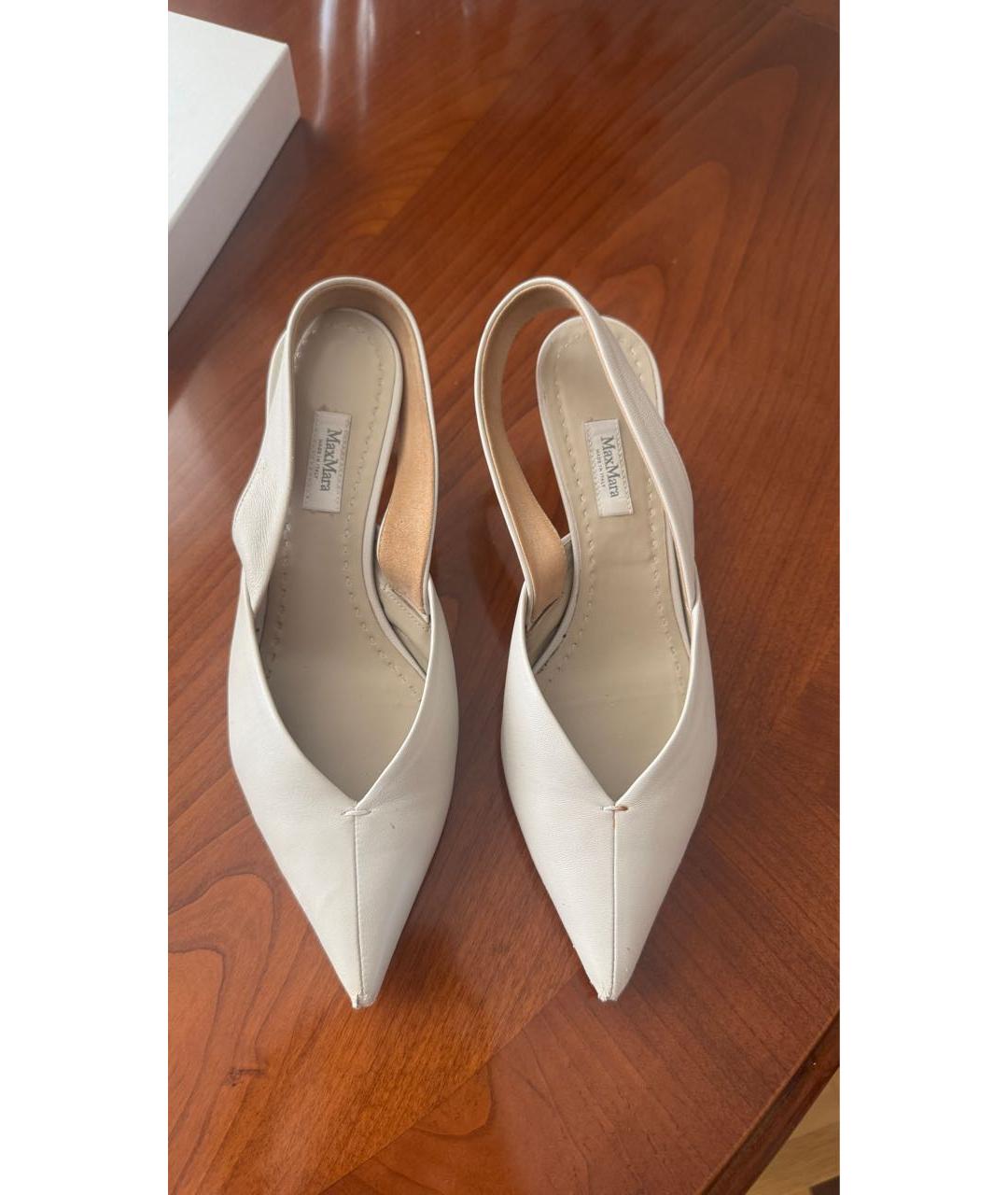 MAX MARA Кожаные лодочки на низком каблуке, фото 2