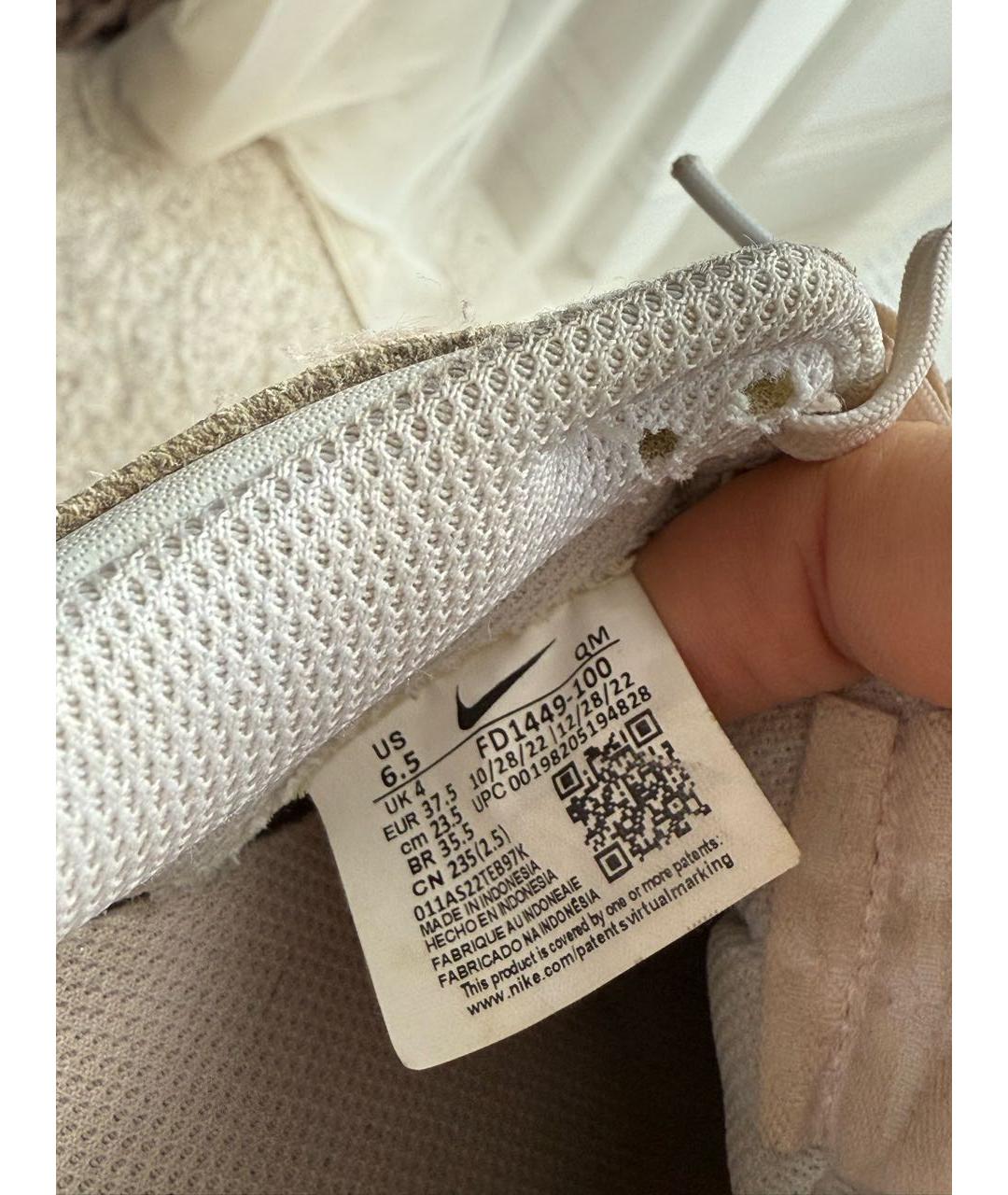 NIKE Белые кроссовки из искусственной кожи, фото 5