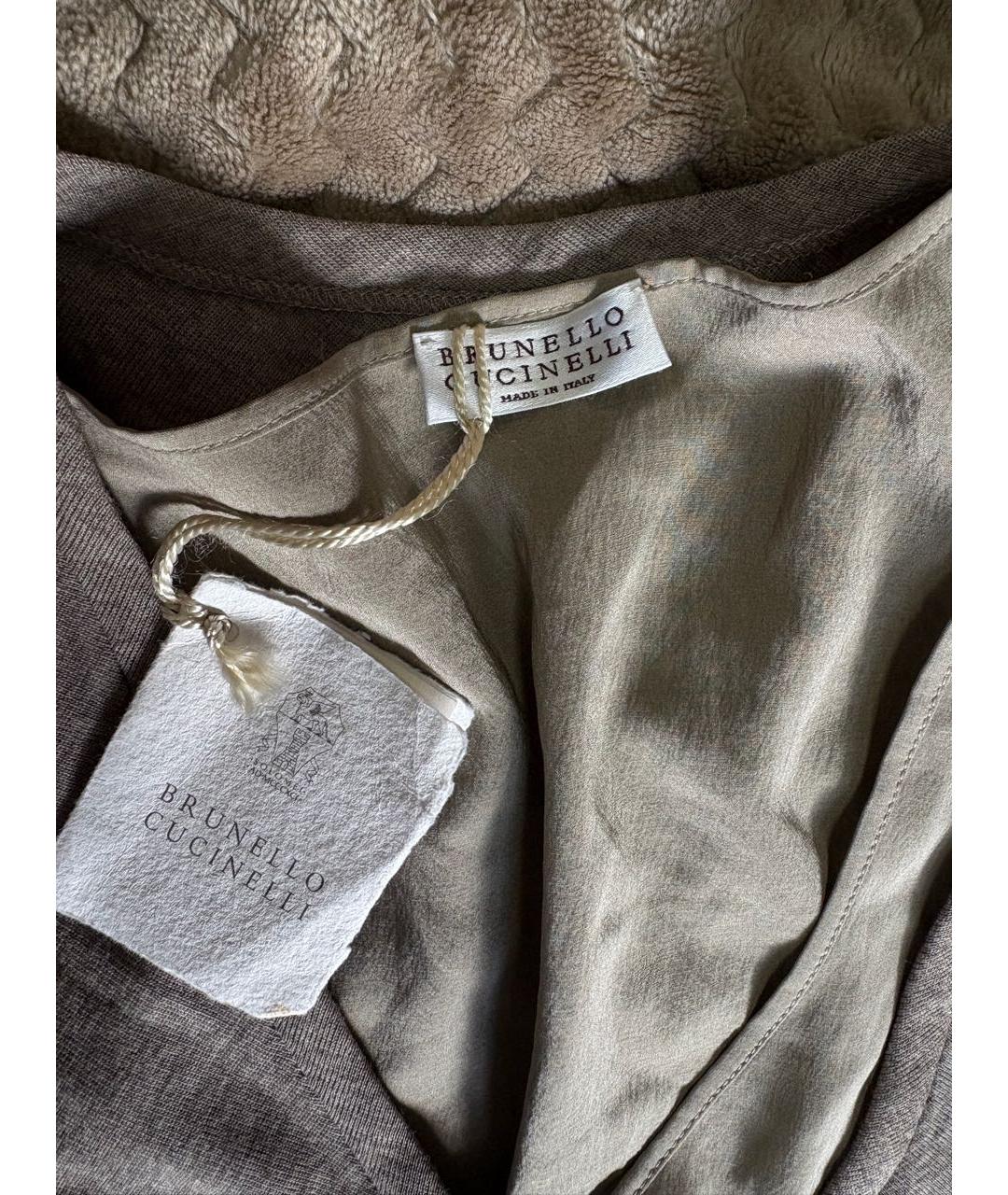 BRUNELLO CUCINELLI Антрацитовое шерстяное повседневное платье, фото 3