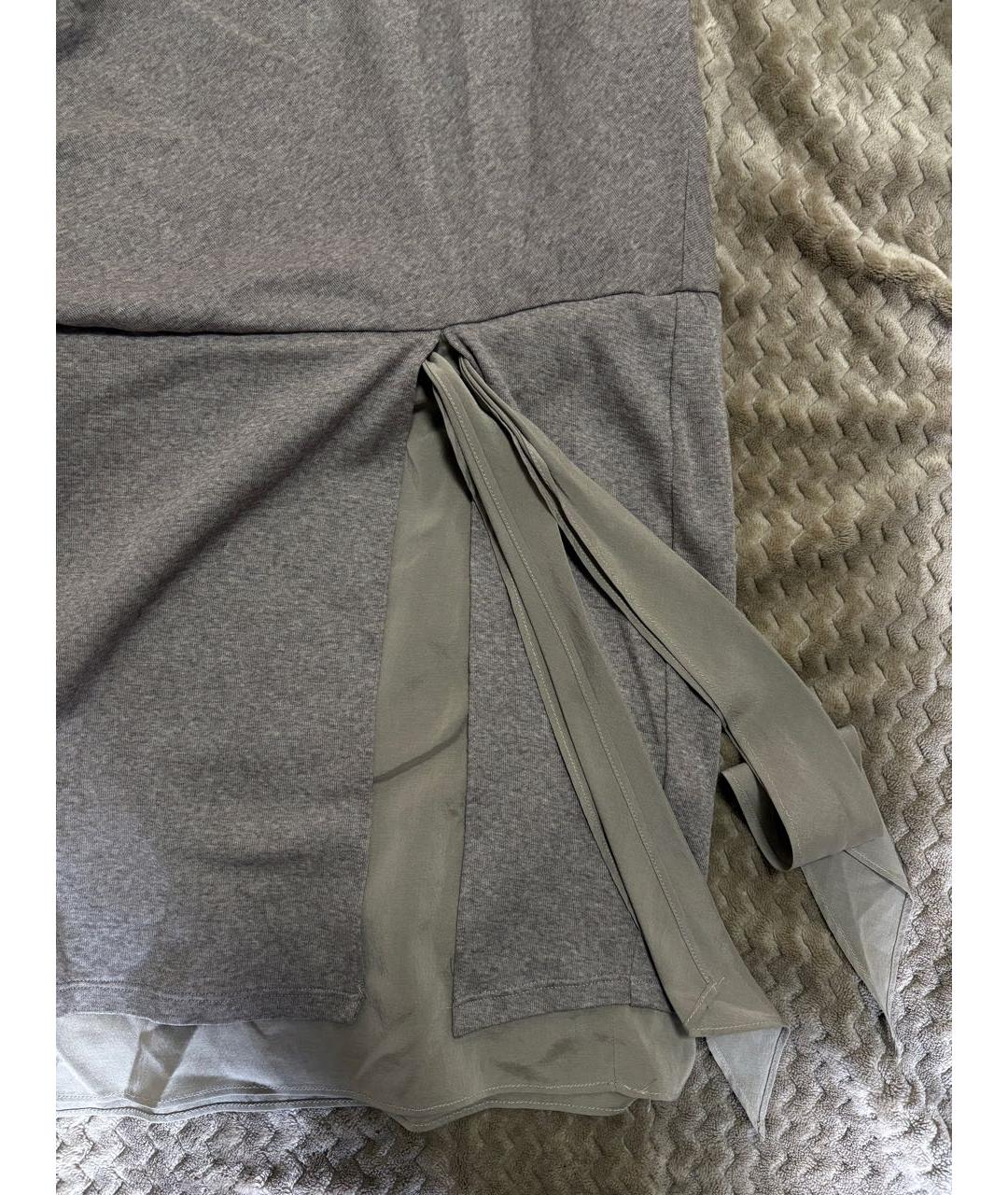 BRUNELLO CUCINELLI Антрацитовое шерстяное повседневное платье, фото 4